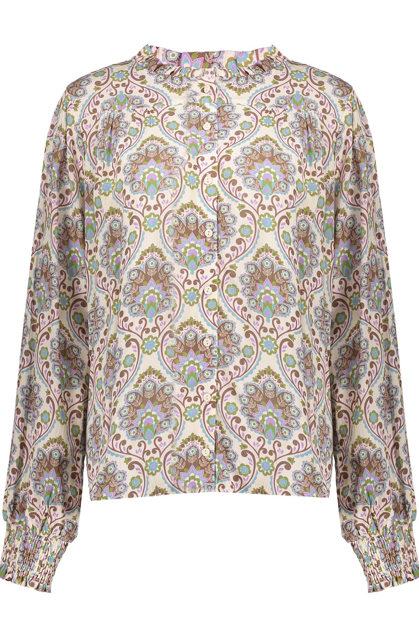 BLOUSE PRINT BLUE/WOOL WHITE 1