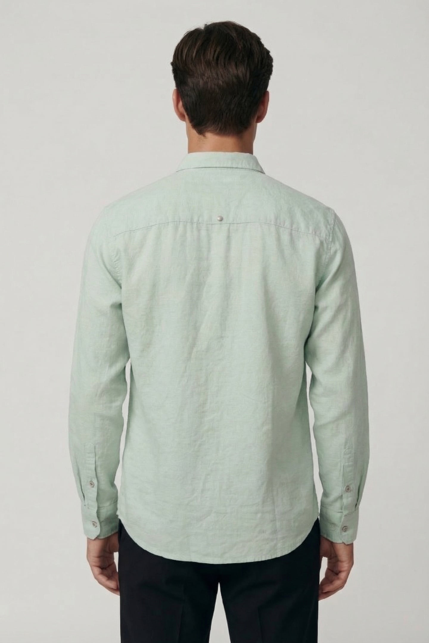 SHIRT SOLID WITH LINEN MINT 3