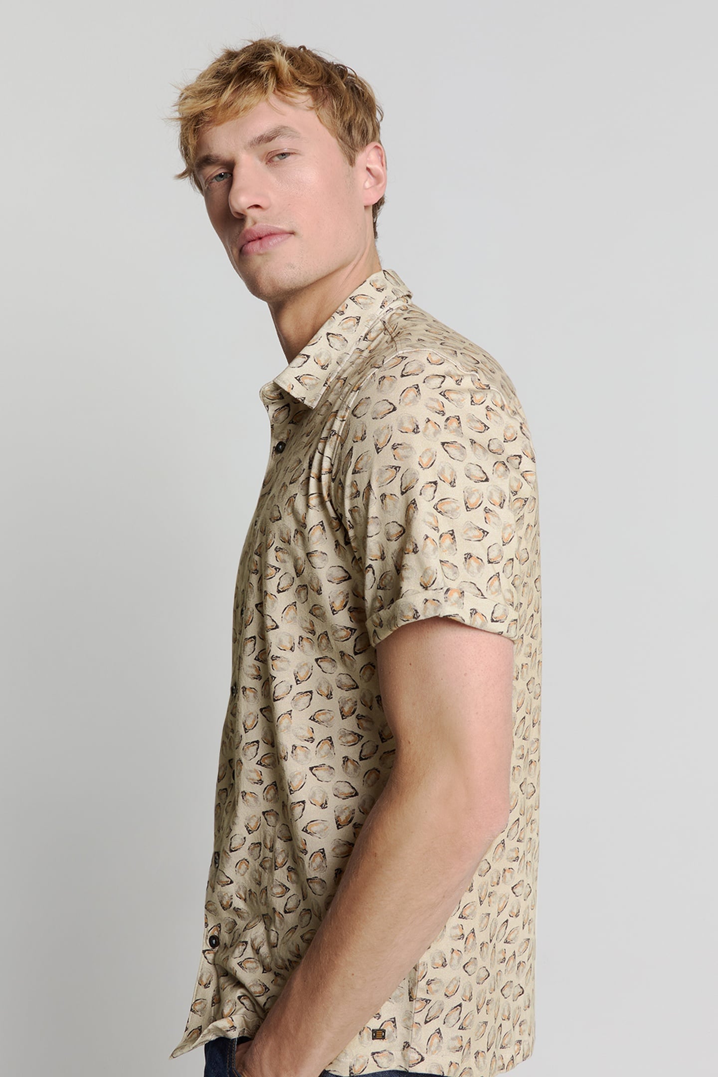 SHIRT SHORT SLEEVE JERSEY ALLOVER PRINTED SAND 1