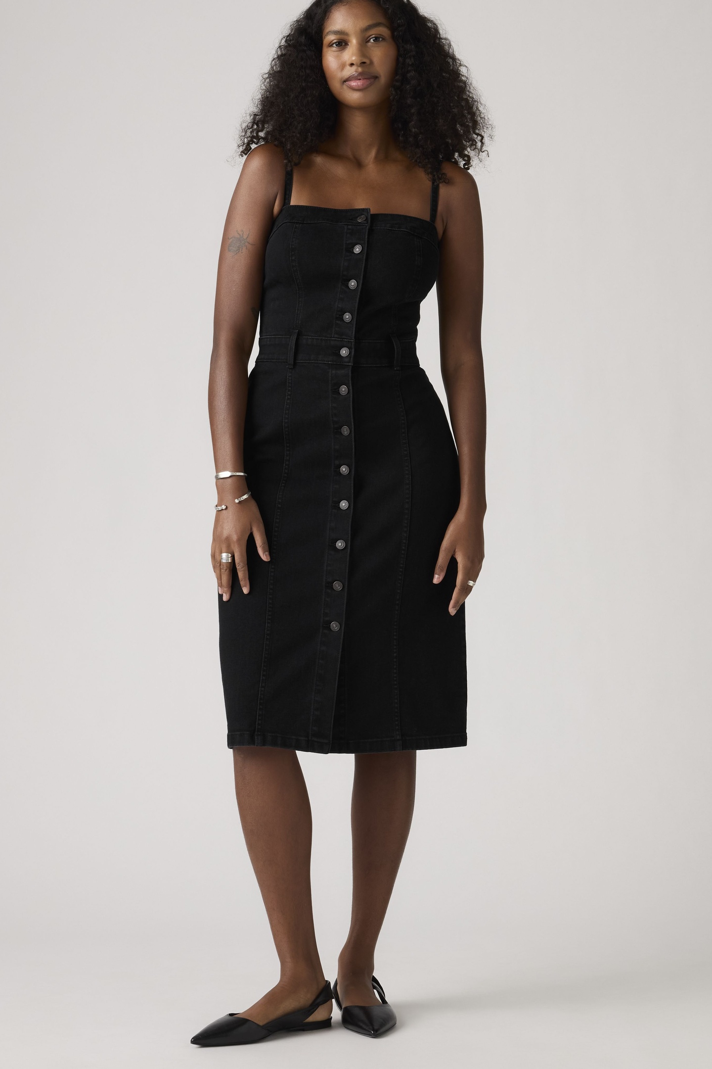 DENIM BUSTIER DRESS BLACK 2