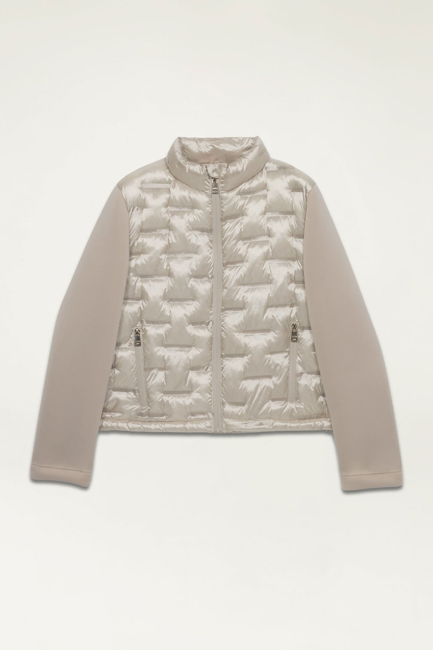 LIGHTWEIGHT COMBINED BOXY DOWN JACKET BEIGE 4