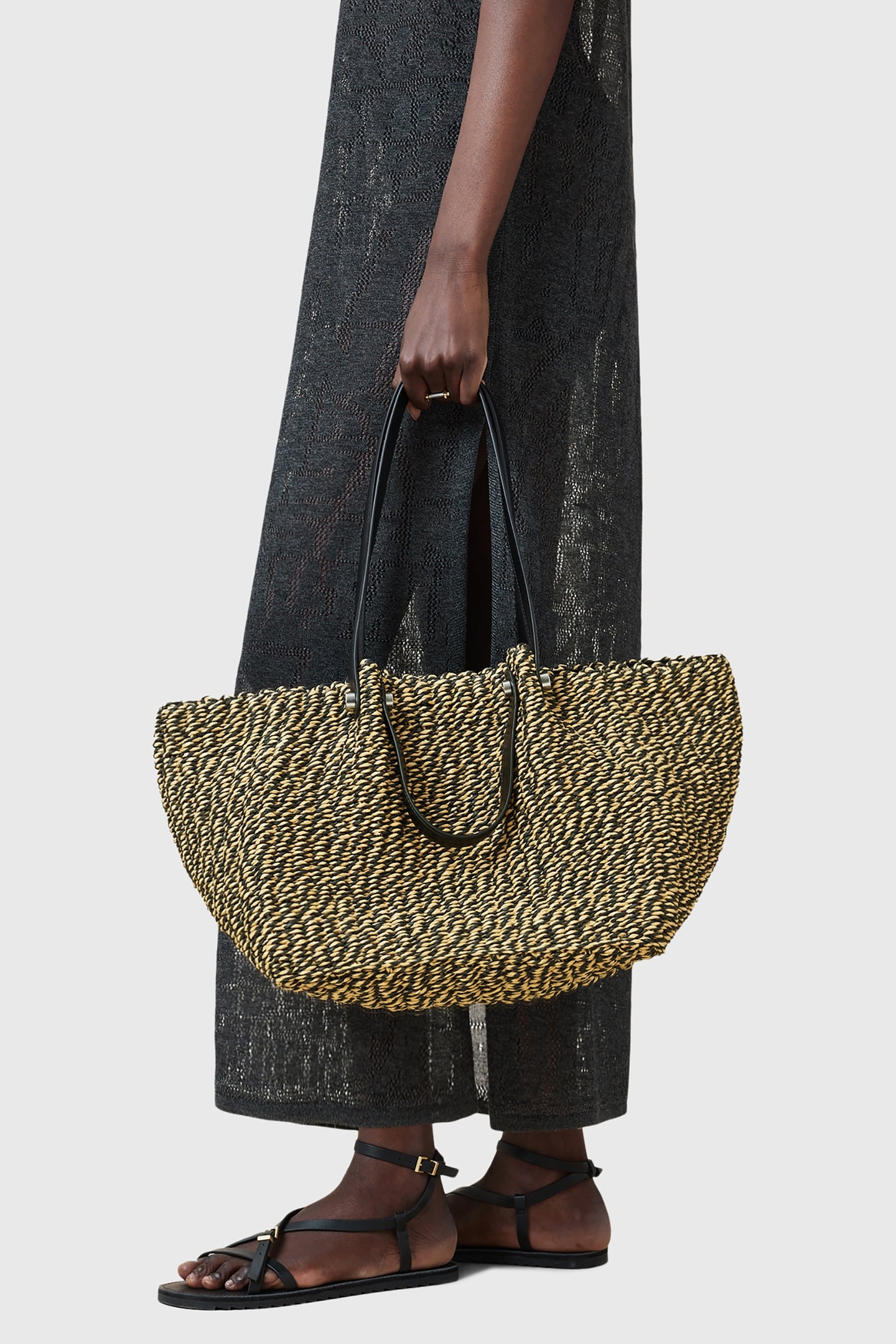 ALLINGTON PAPER TOTE BLACK/NATURAL 1