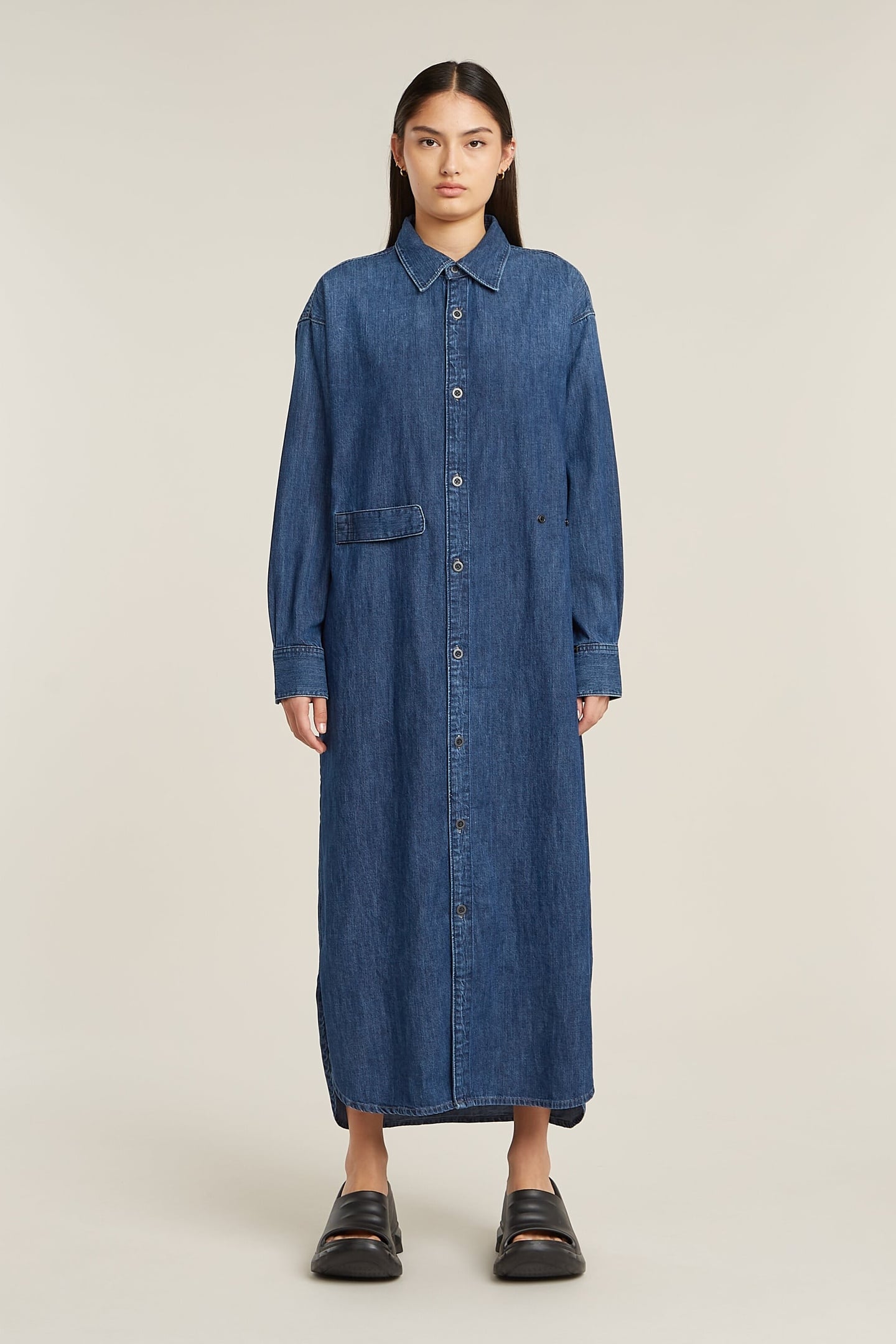 LONG TAB SHIRT DRESS L\S WORN IN WINDWARD 1