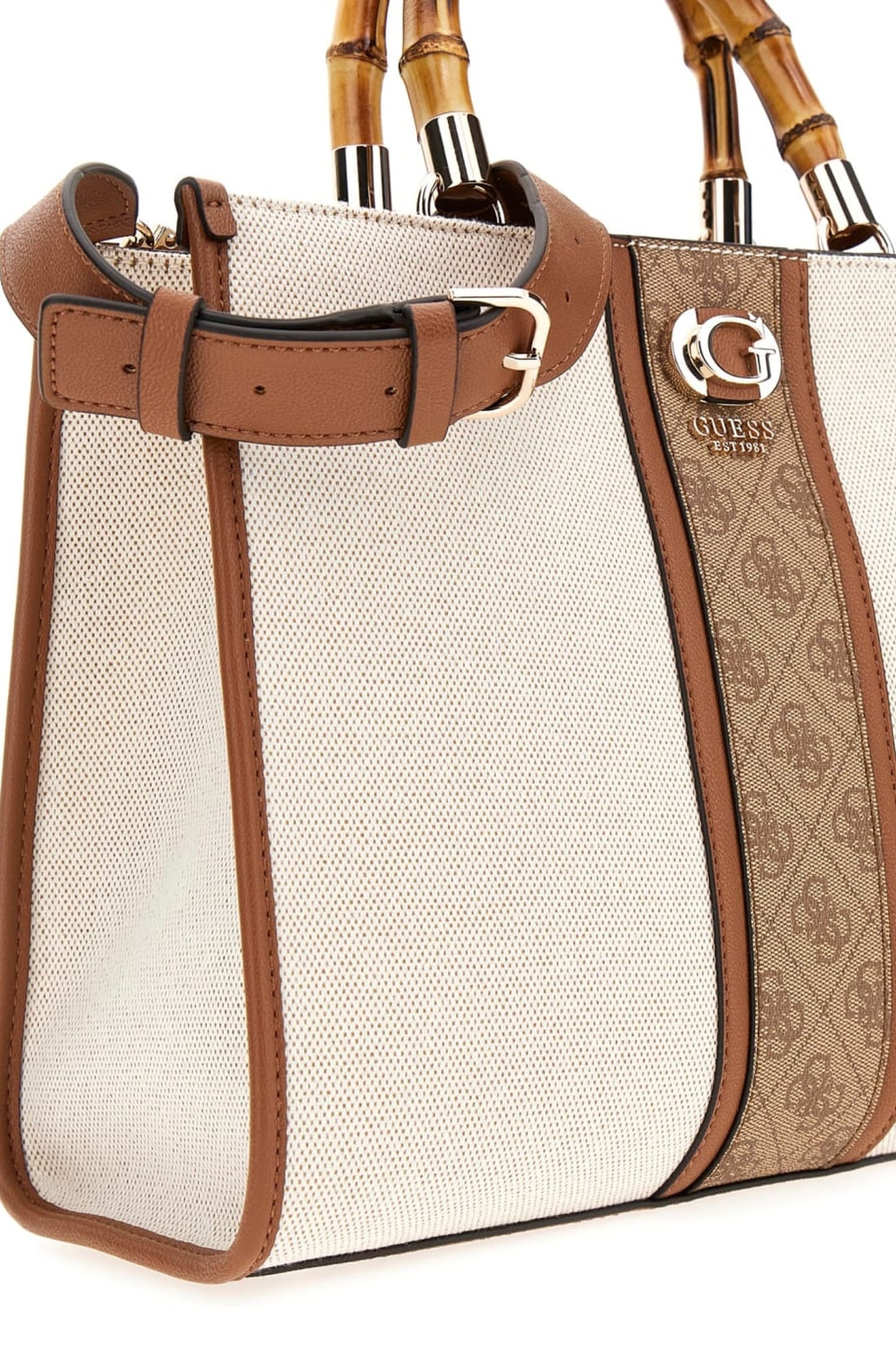 CANVAS II SMALL TOTE NATURAL/LATTE LOGO 10