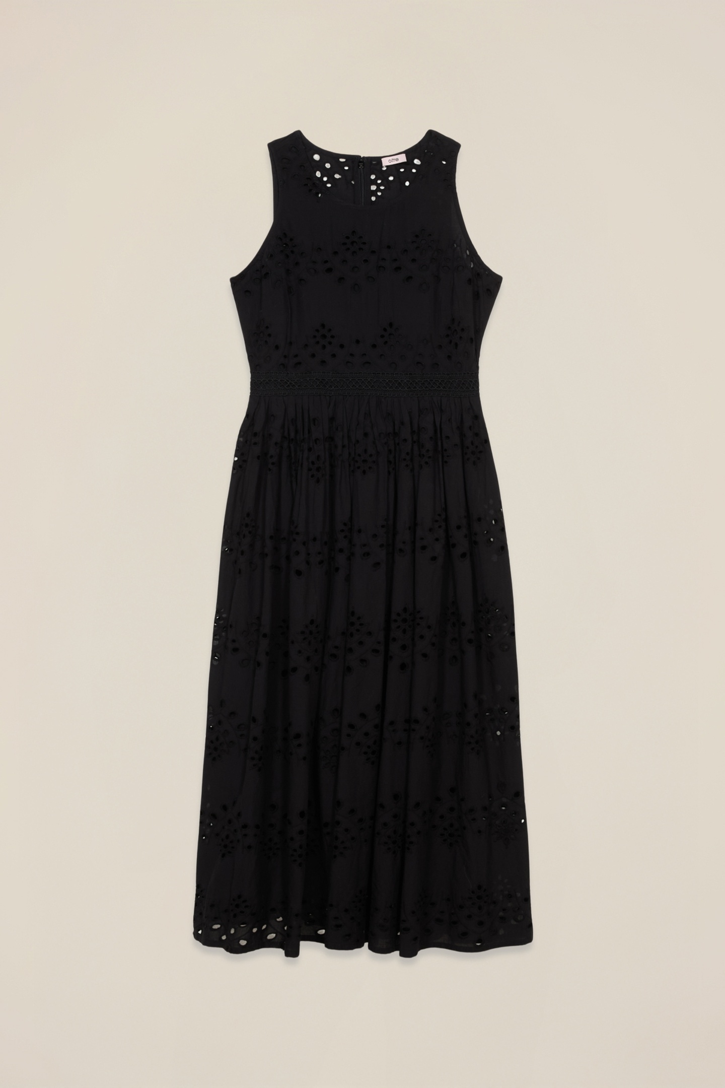 FLARED DRESS IN BRODERIE ANGLAISE LACE BLACK 4