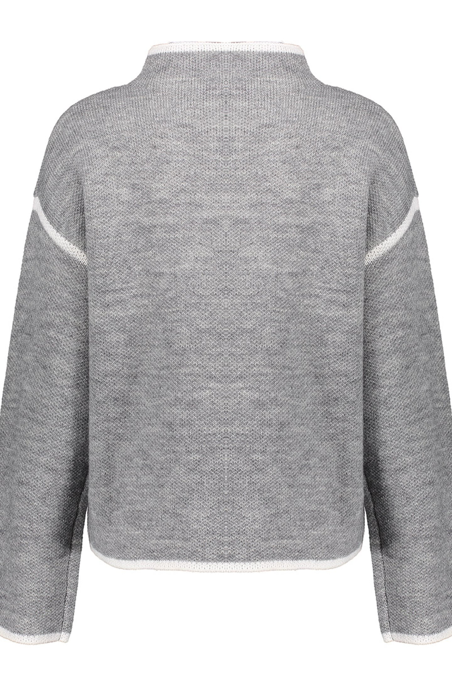 PULL TURTLE CONTRAST STRIPE GREY MELANGE/OFFWHITE 2