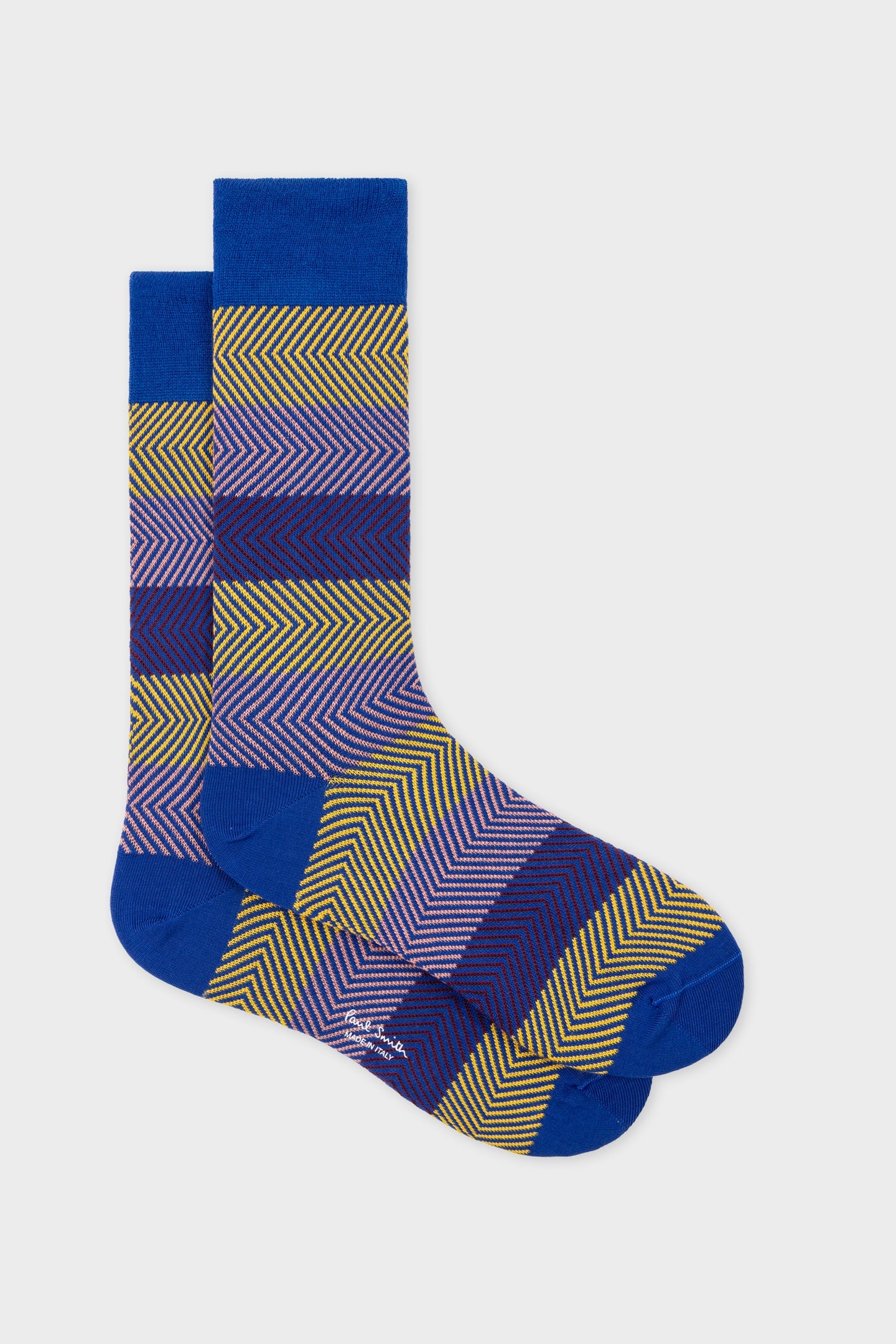SOCK HERMAN ZIGZAG COBALT BLUE 1