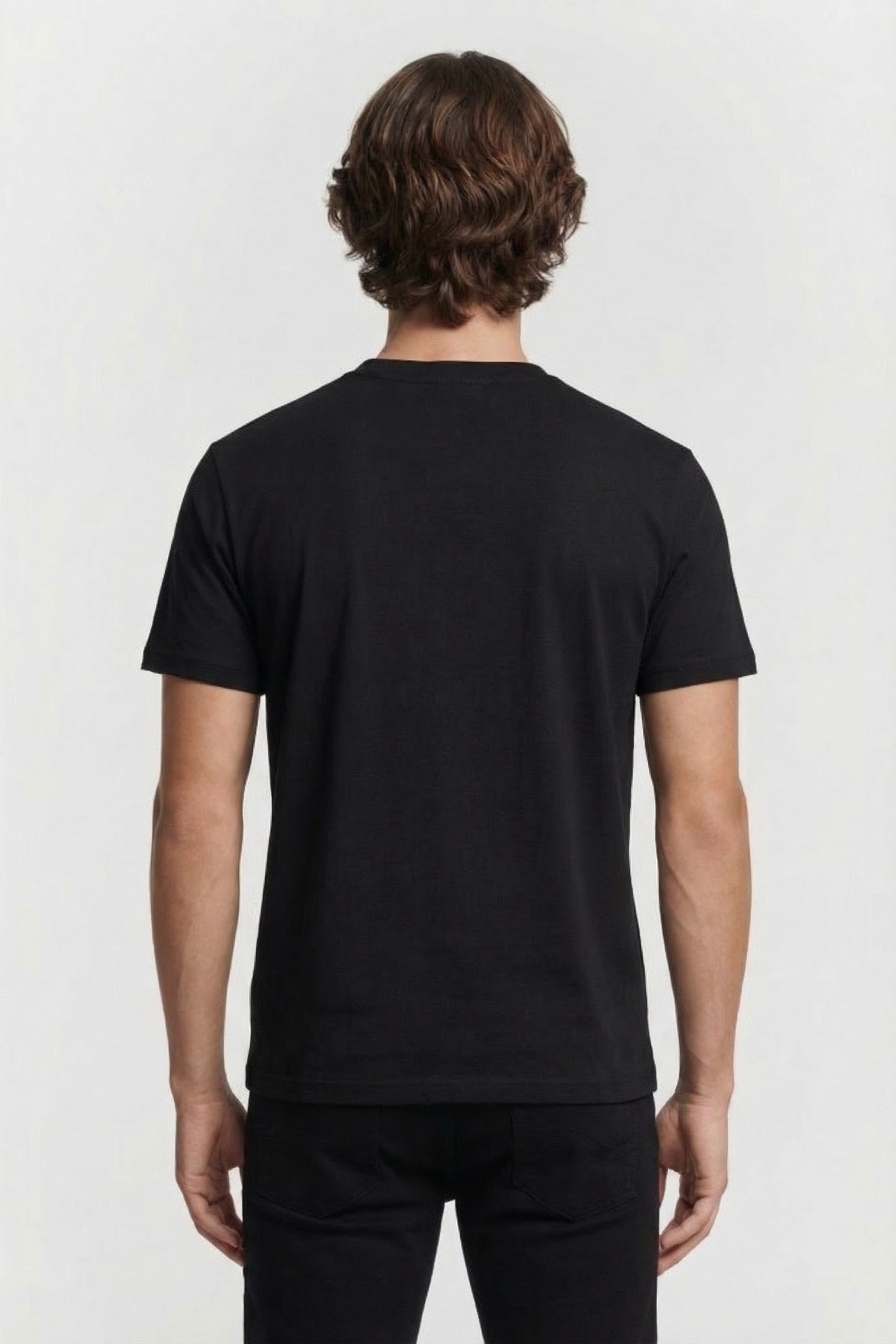 BLACK KLJ REG MIXED MATERIAL TEE 2