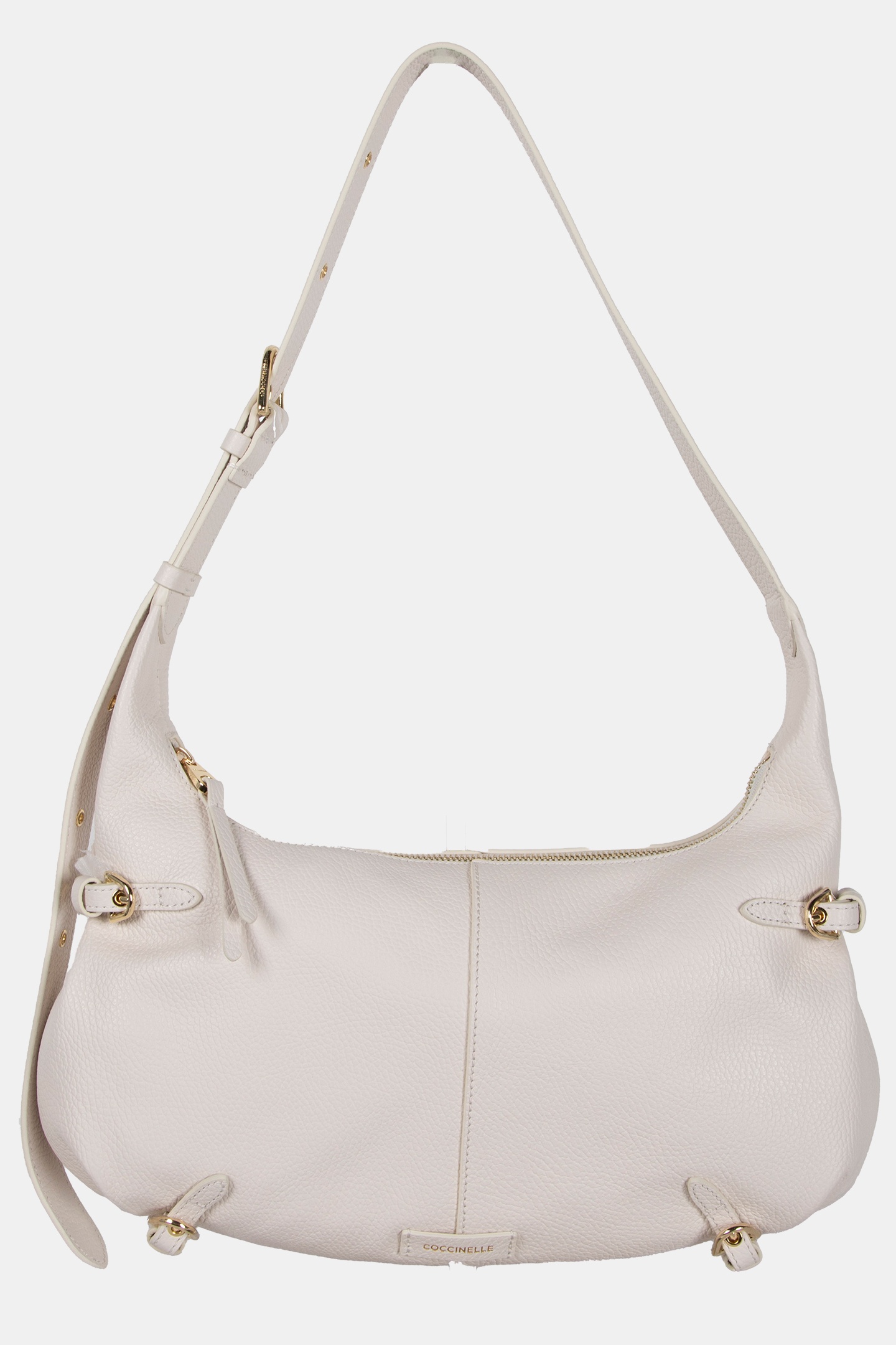 LARGE LEATHER SHOULDER BAG IN CREAM 2