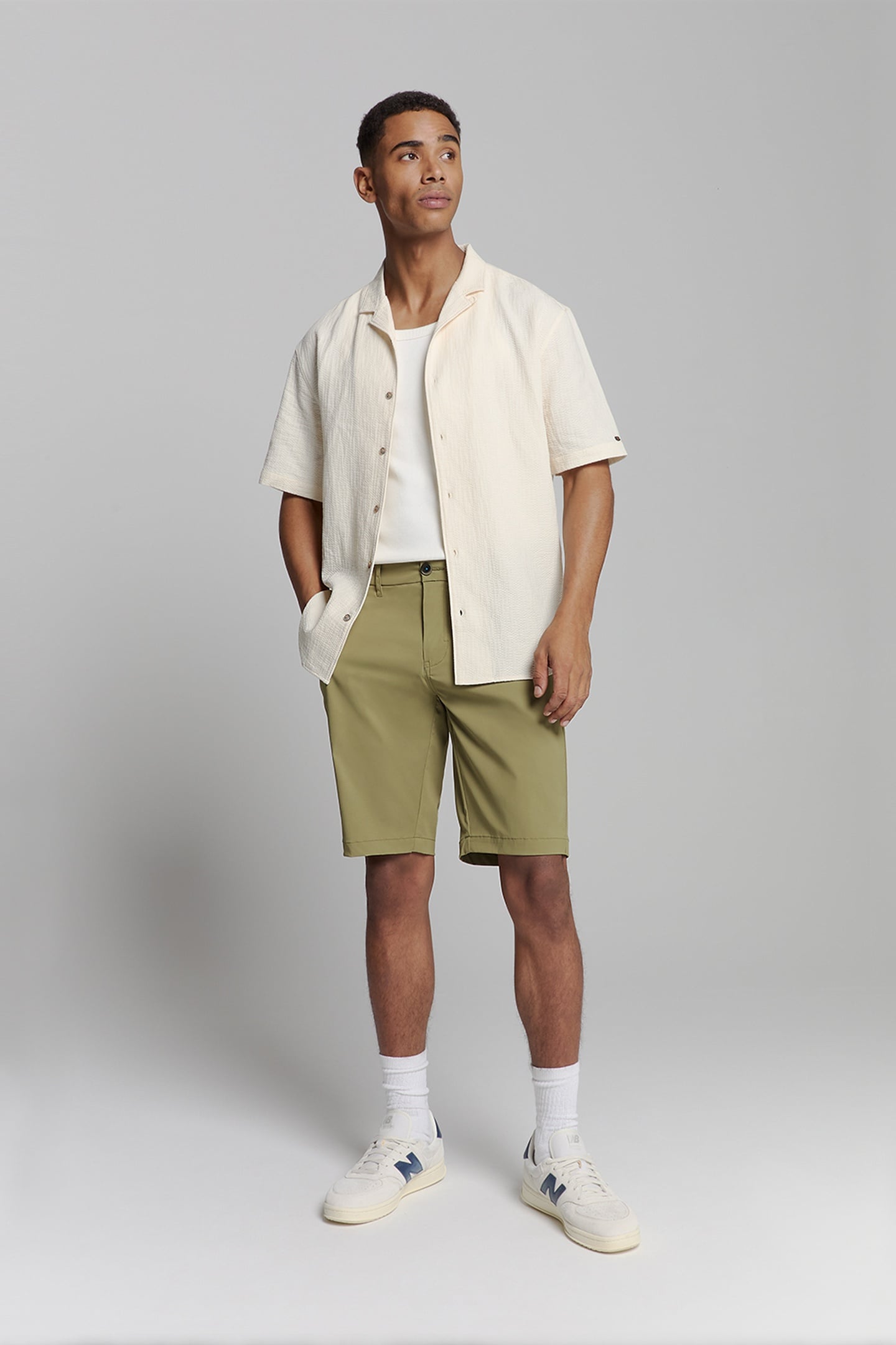 SHORT STRETCH CHINO TRAVEL TWILL MID ARMY 3