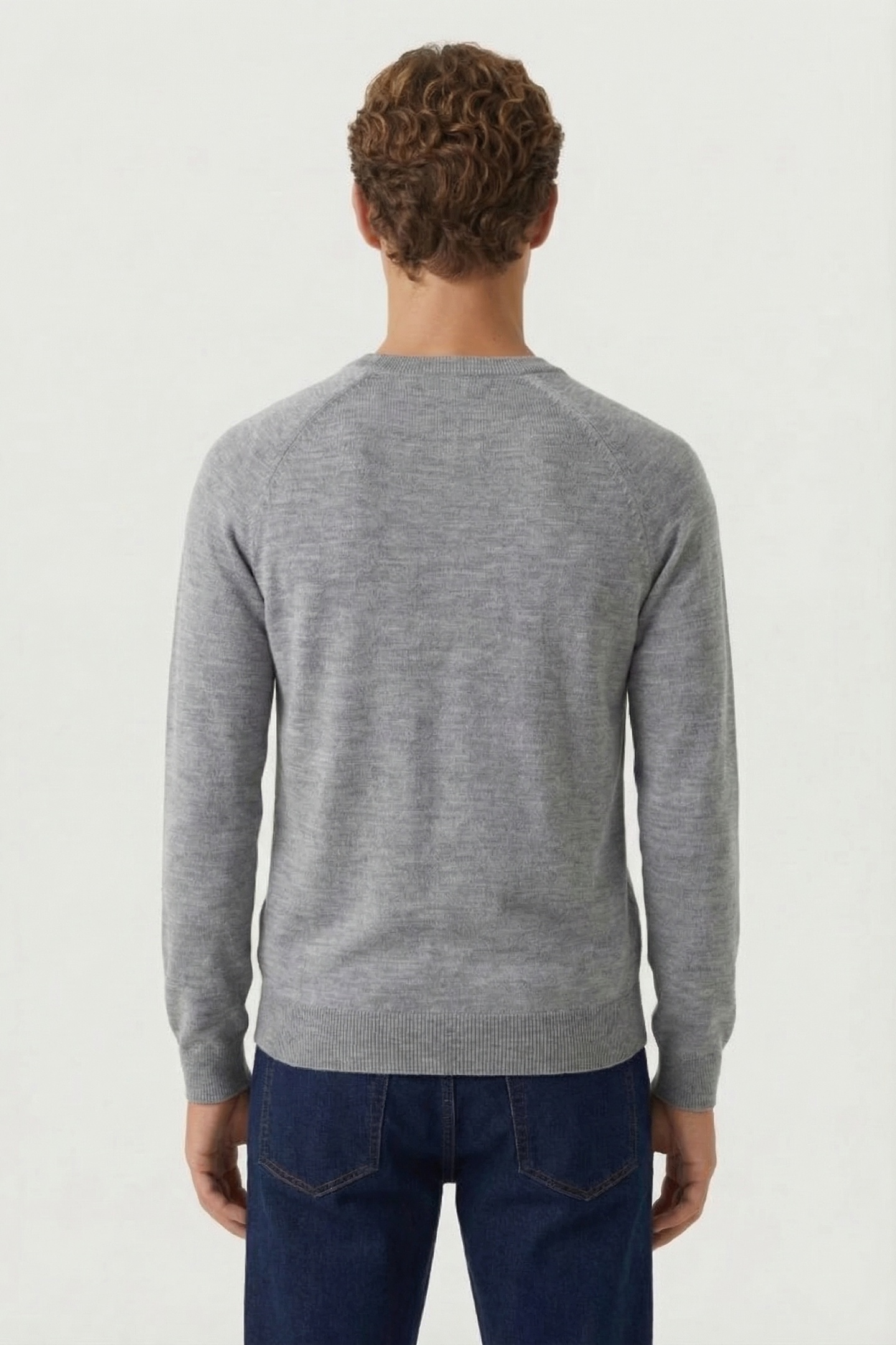 CREW NECK RAGLAN KNITS GREY HEATHER MELANGE 2
