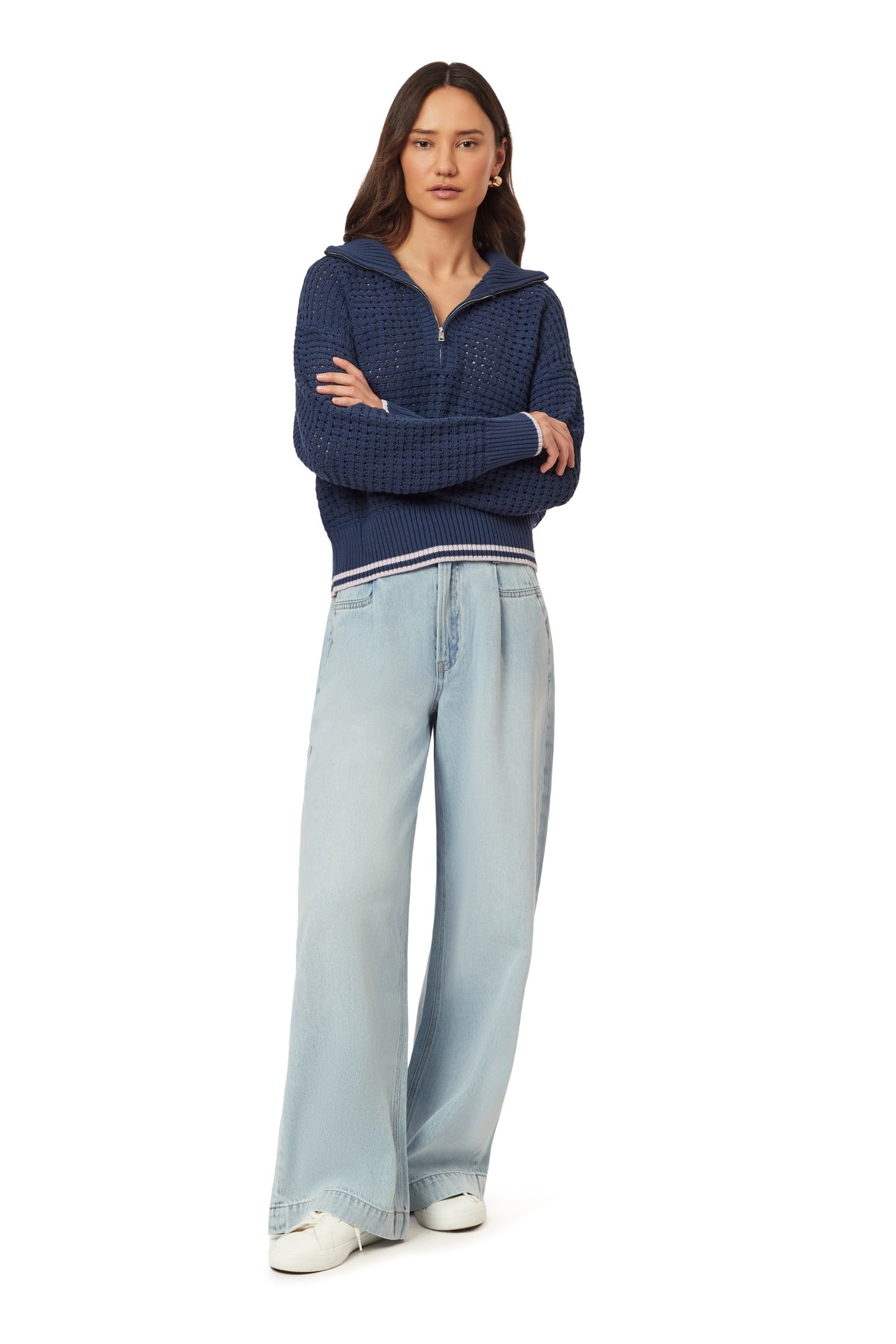 ZIP POINTELLE PULLOVER BIG DIPPER 1