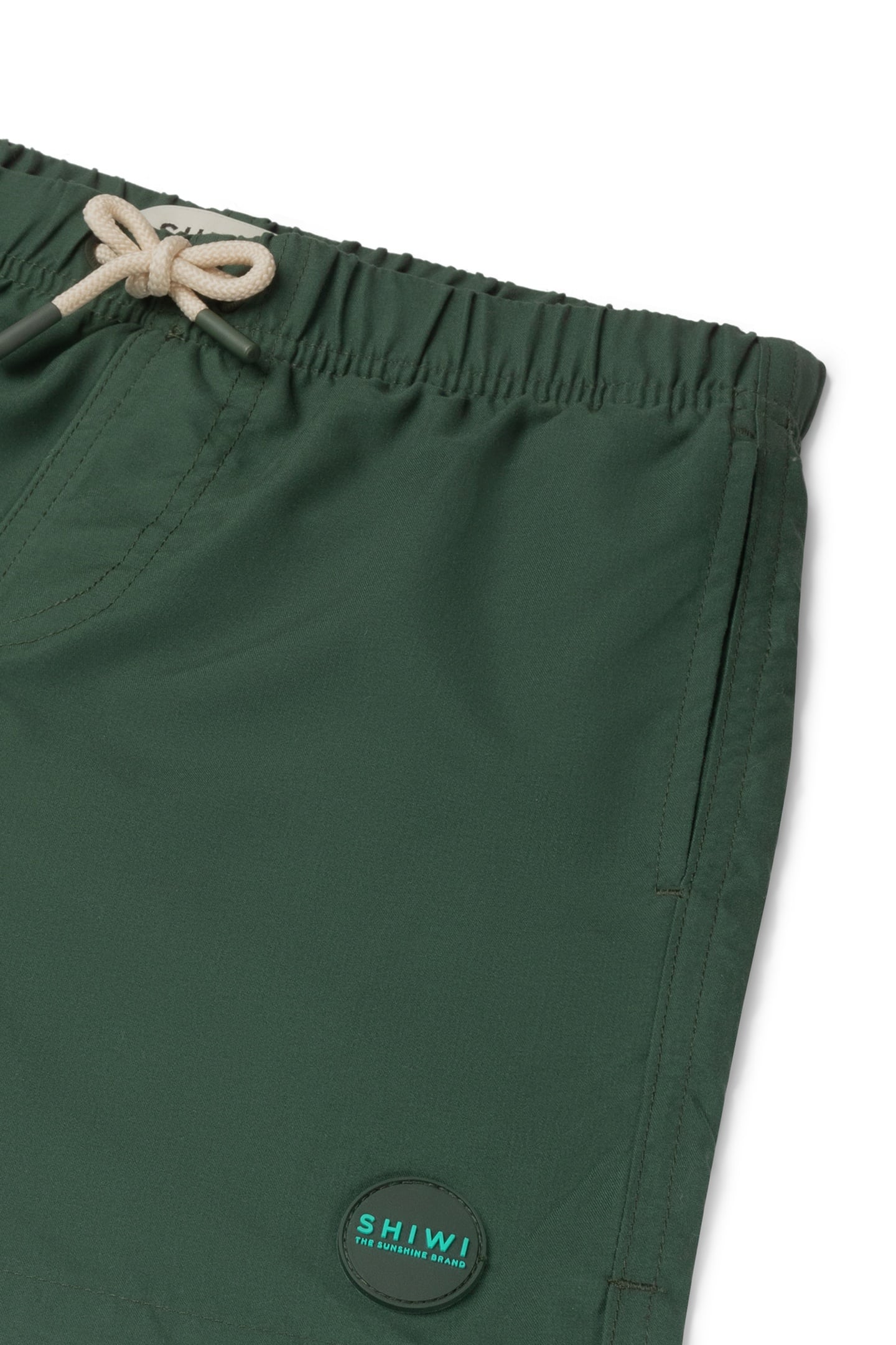 BOYS MILO SWIM SHORTS 4 INCH SOLID GREEN LEAF 2