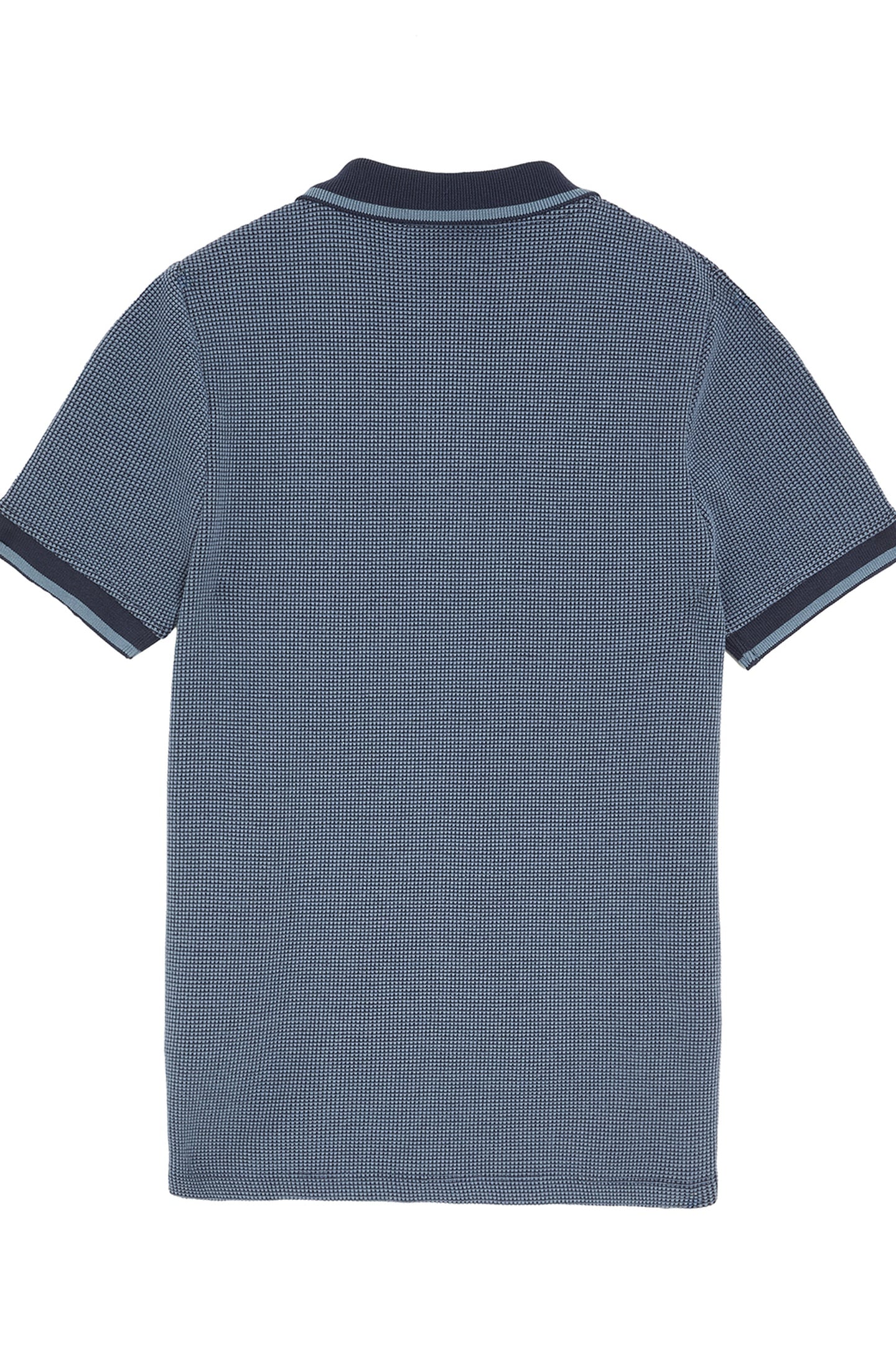 TWO TONE WAFFLE POLO SHIRT DARK NAVY 2