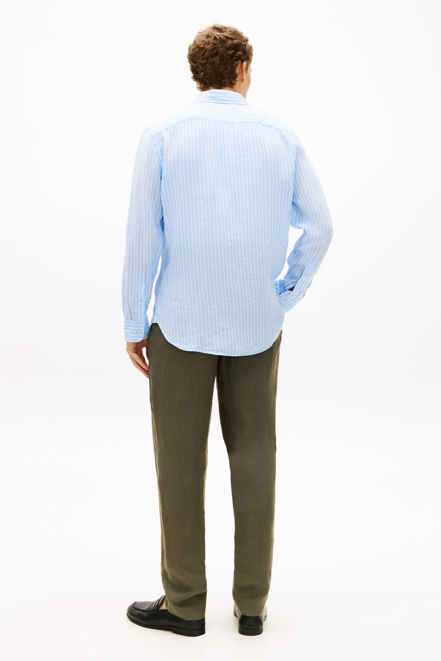 REGULAR FIT LINEN SHIRT CLOUDY BLUE/STRIPE 2