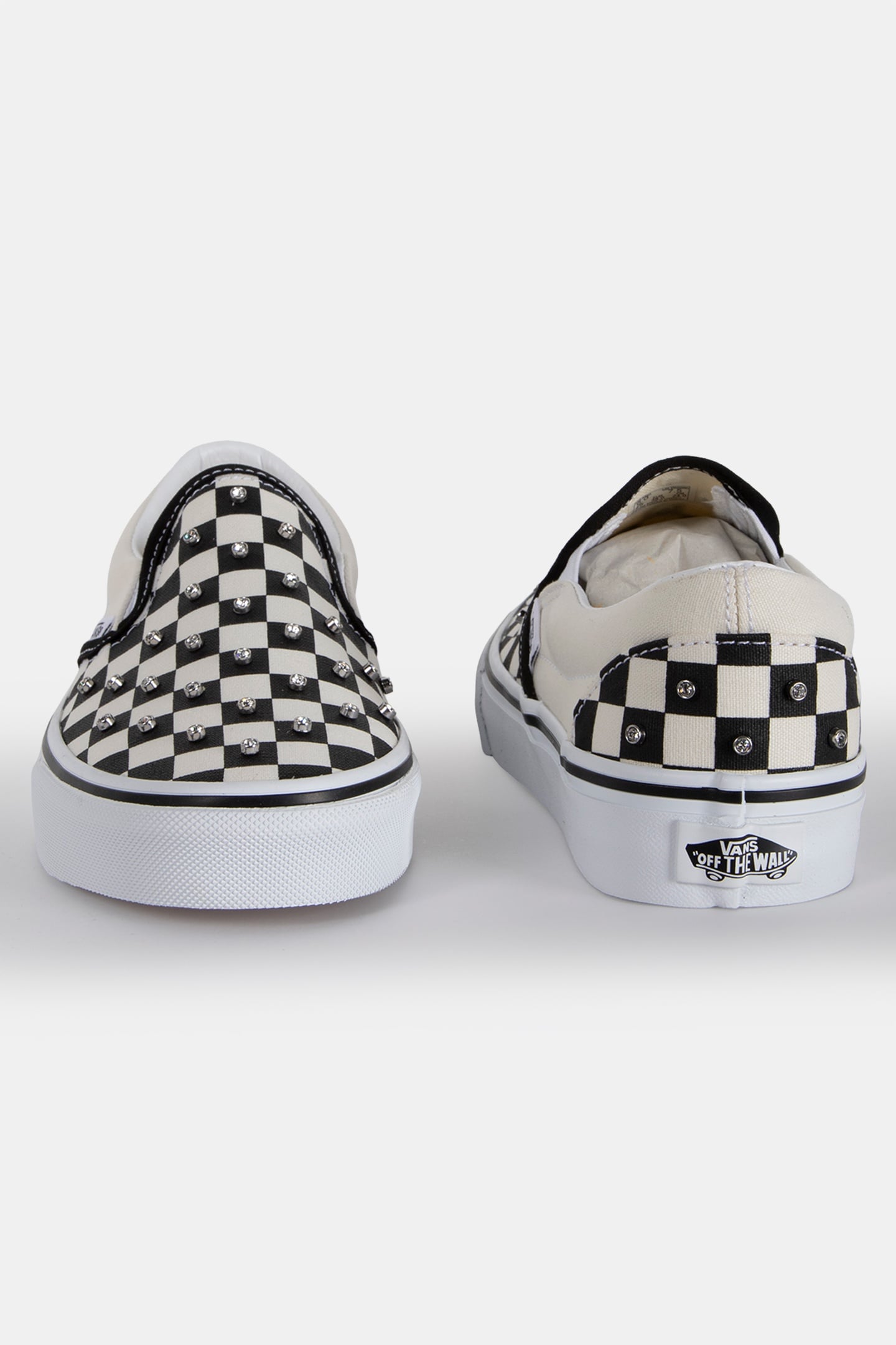 UNISEX CLASSIC SLIP-ON CHECKERBOARD RHINESTONE BLACK 3