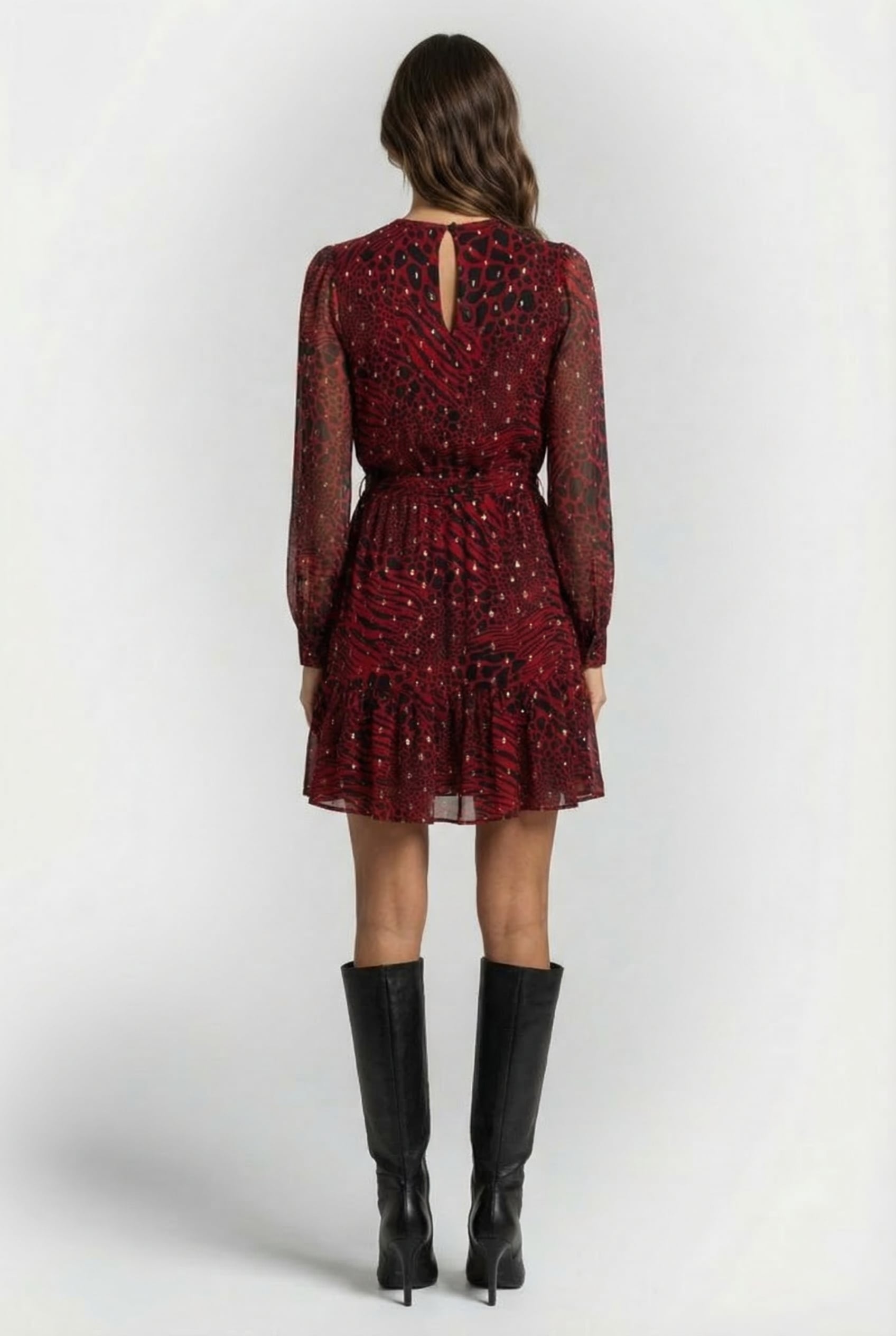 PTCHWK ANIMAL MINI DRESS CRIMSON 2