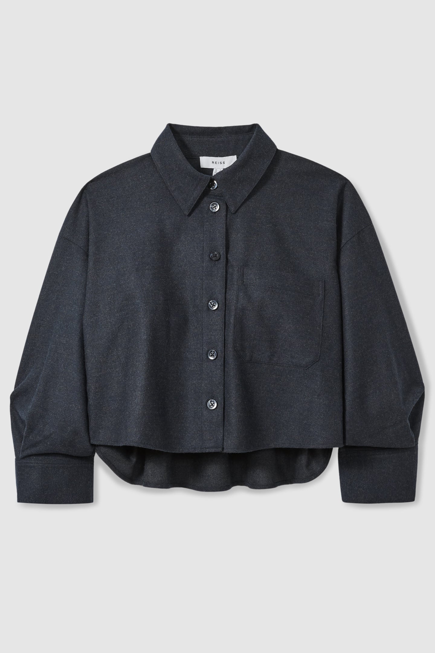 CROPPED WOOL SHIRT NAVY 5