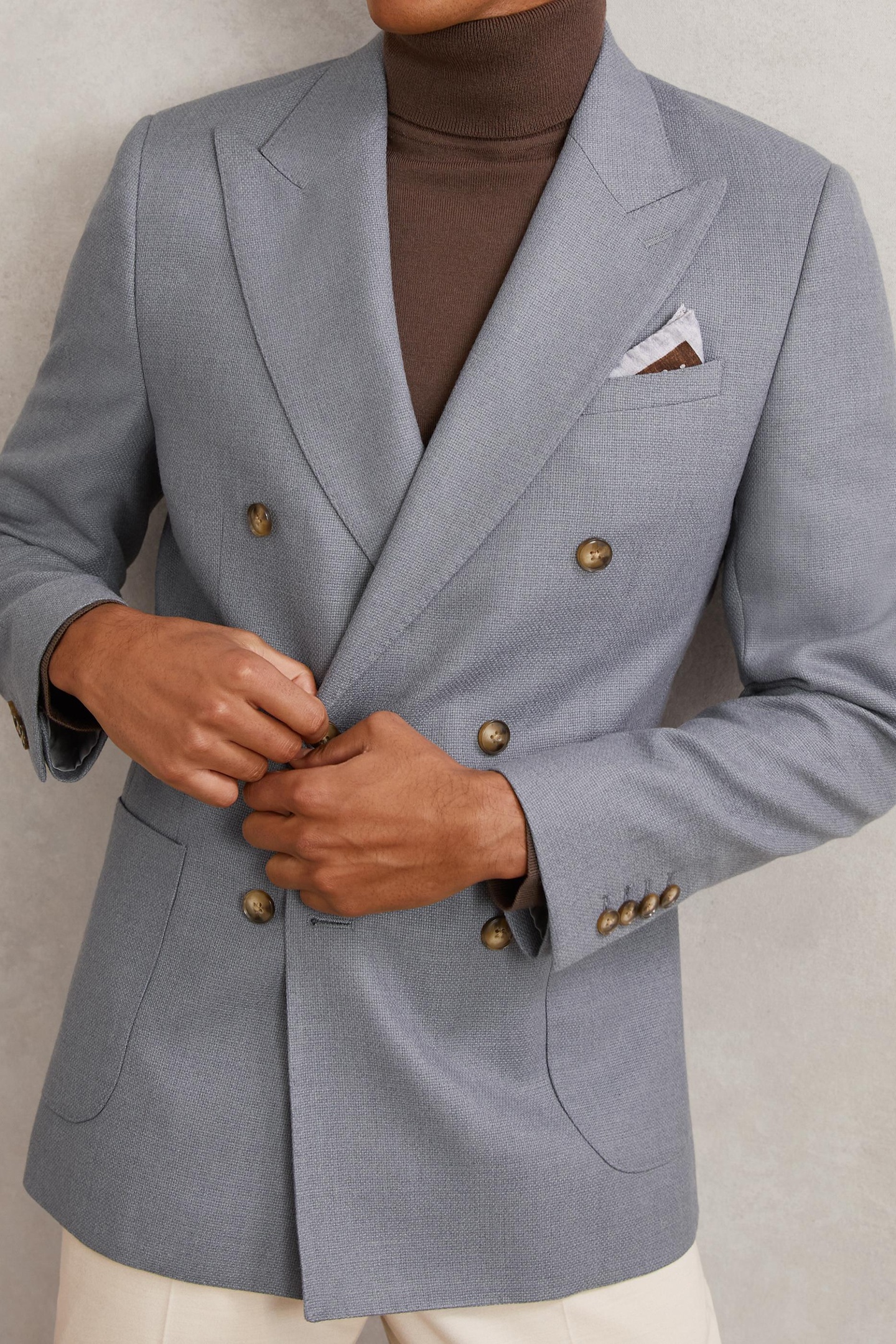 DB PEAK TEXTURED BLAZER AIRFORCE BLUE 6