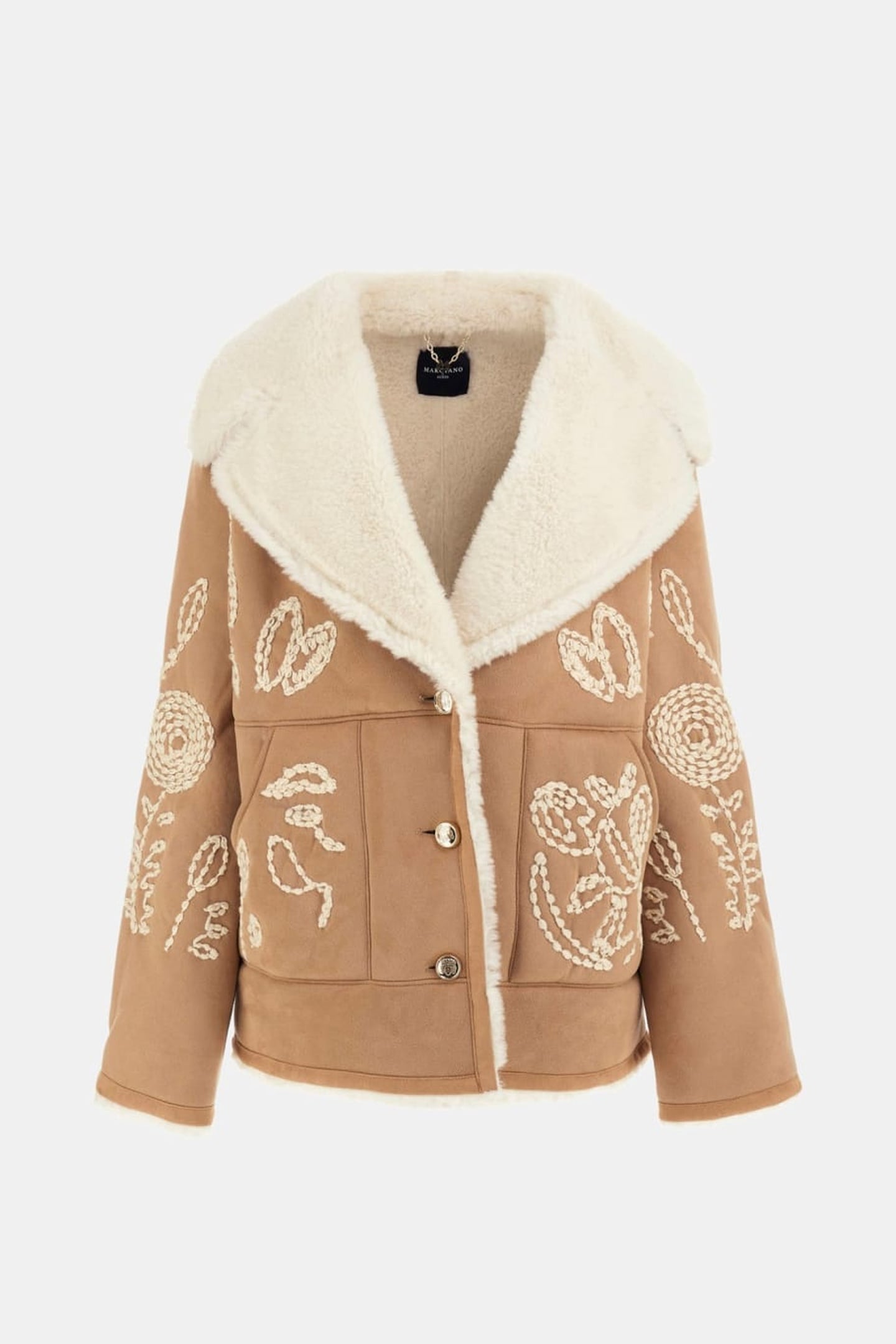 MARCIANO BY GUESS EVA EMBELLISHED JACKET DESERT MUD MULTI 4