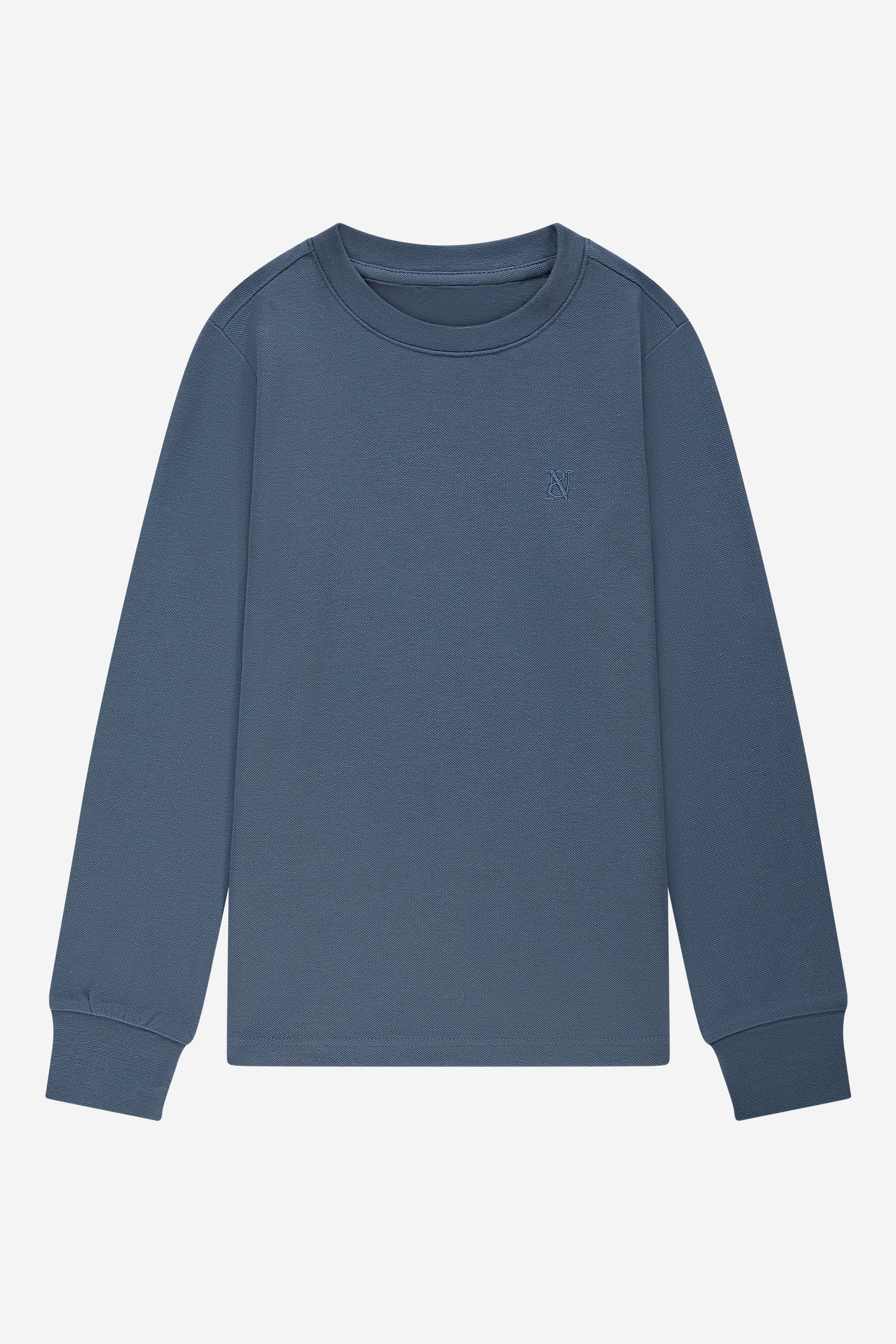 PIQUE LONGSLEEVE DUSTY BLUE 1