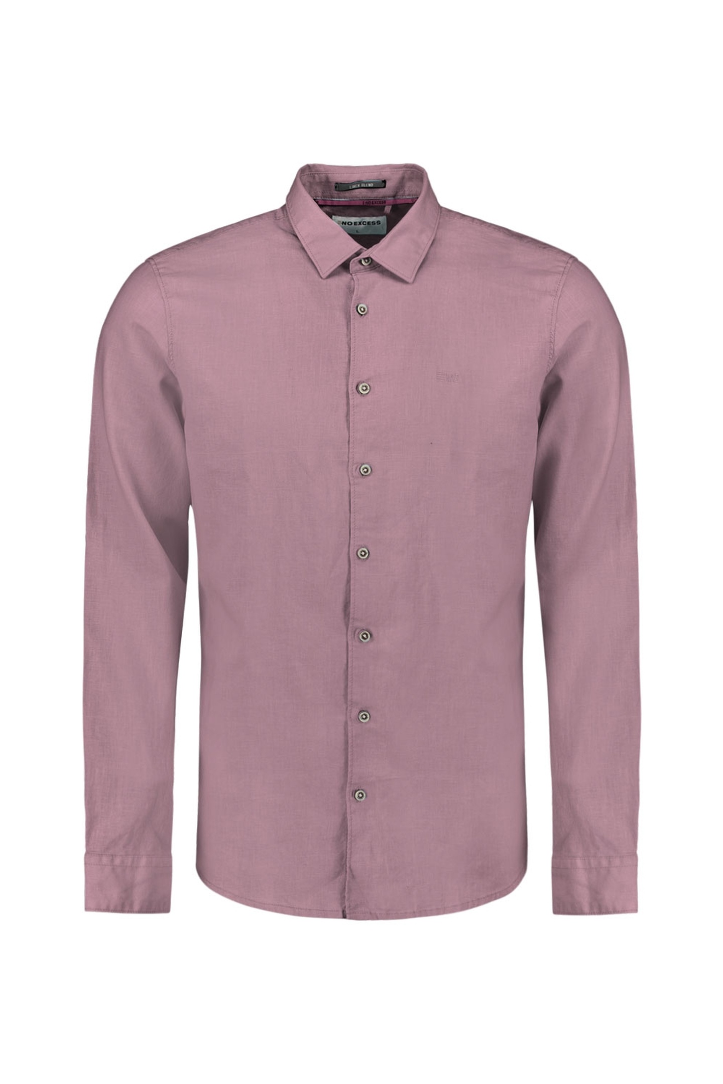 SHIRT SOLID WITH LINEN MAUVE 1