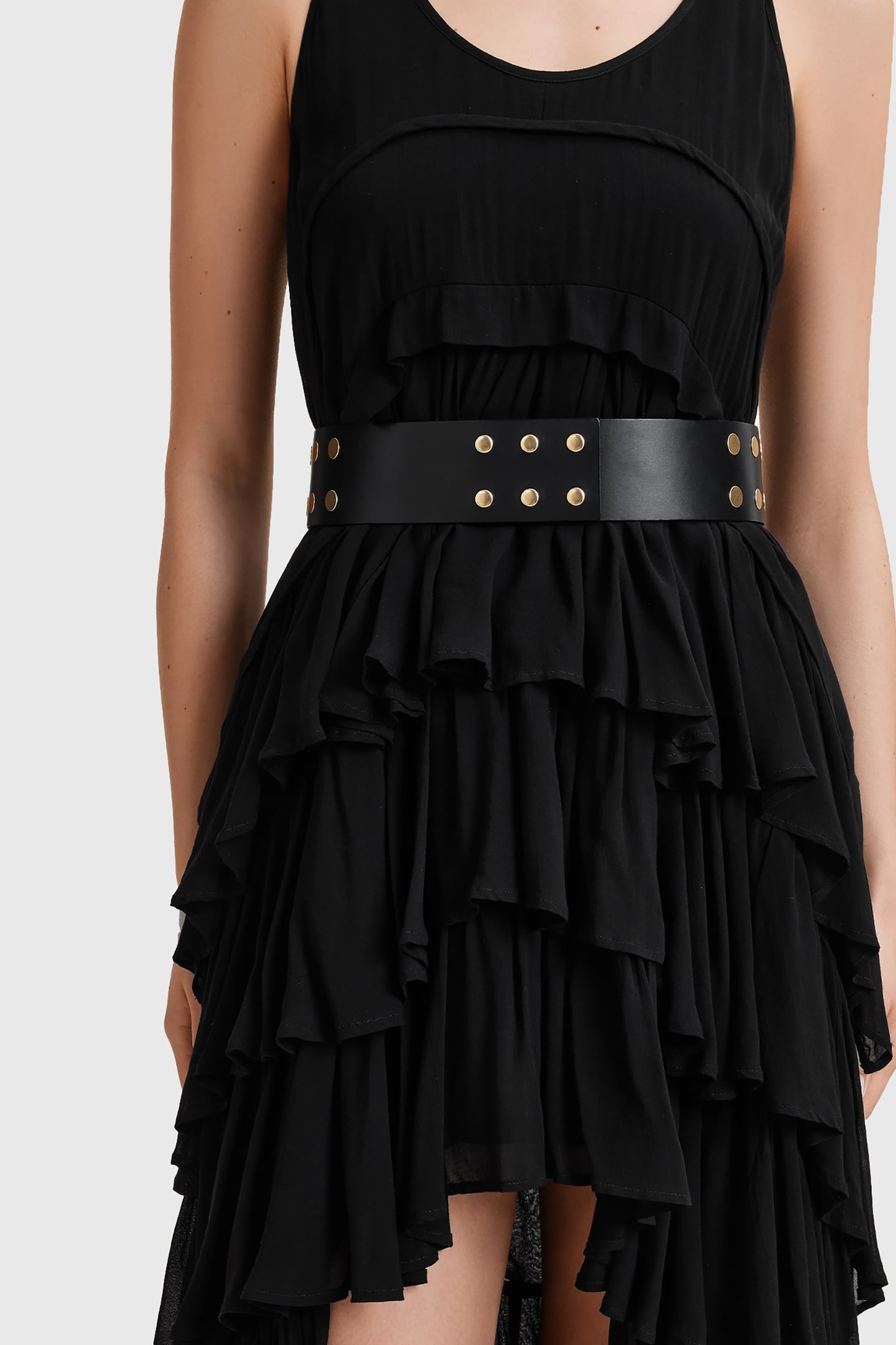 RIO STUD WAIST BELT BLACK/WARM BRASS 5