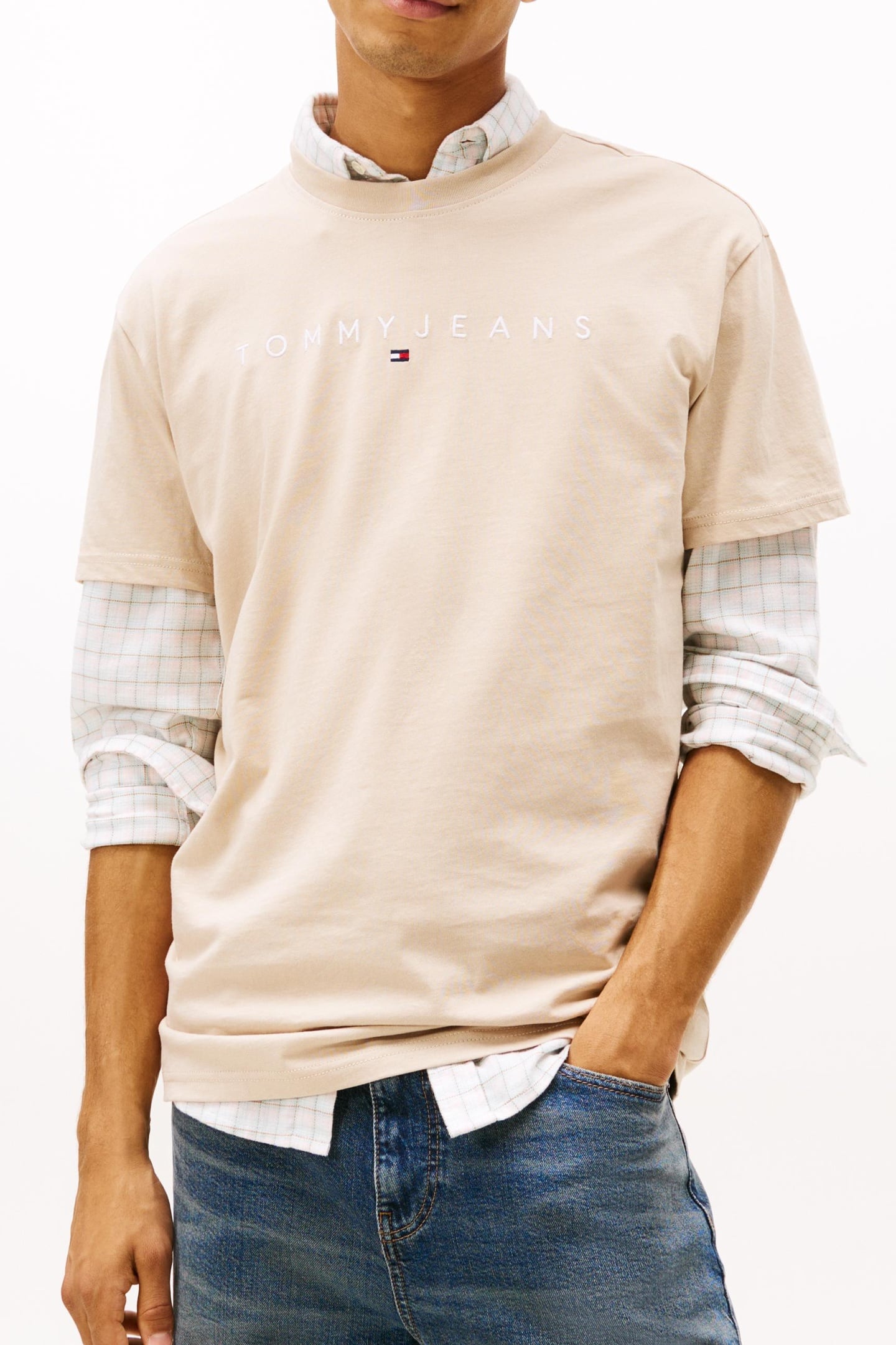 REGULAR LINEAR LOGO T-SHIRT GULF SAND 1