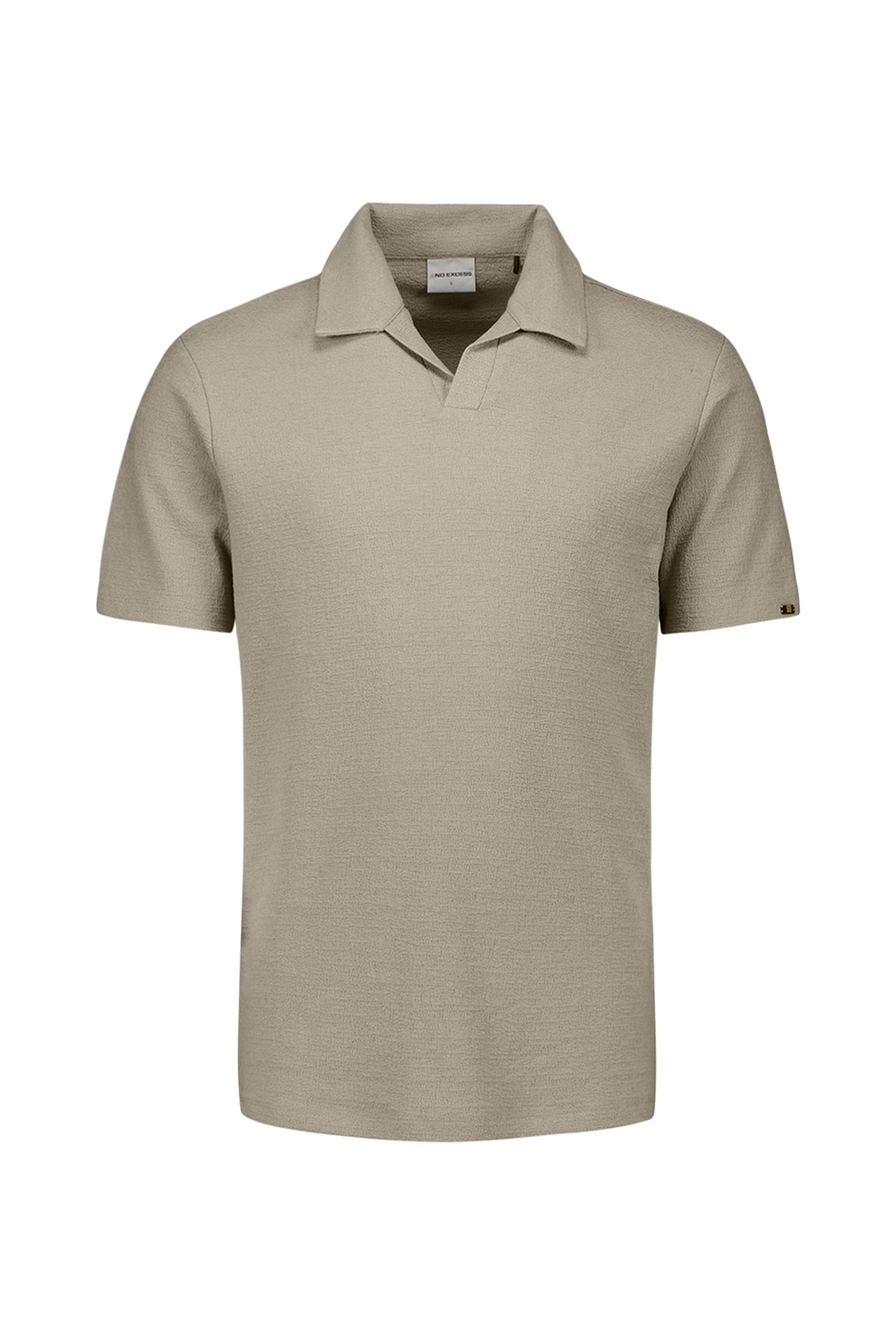 POLO V SOLID JACQUARD TAUPE 1