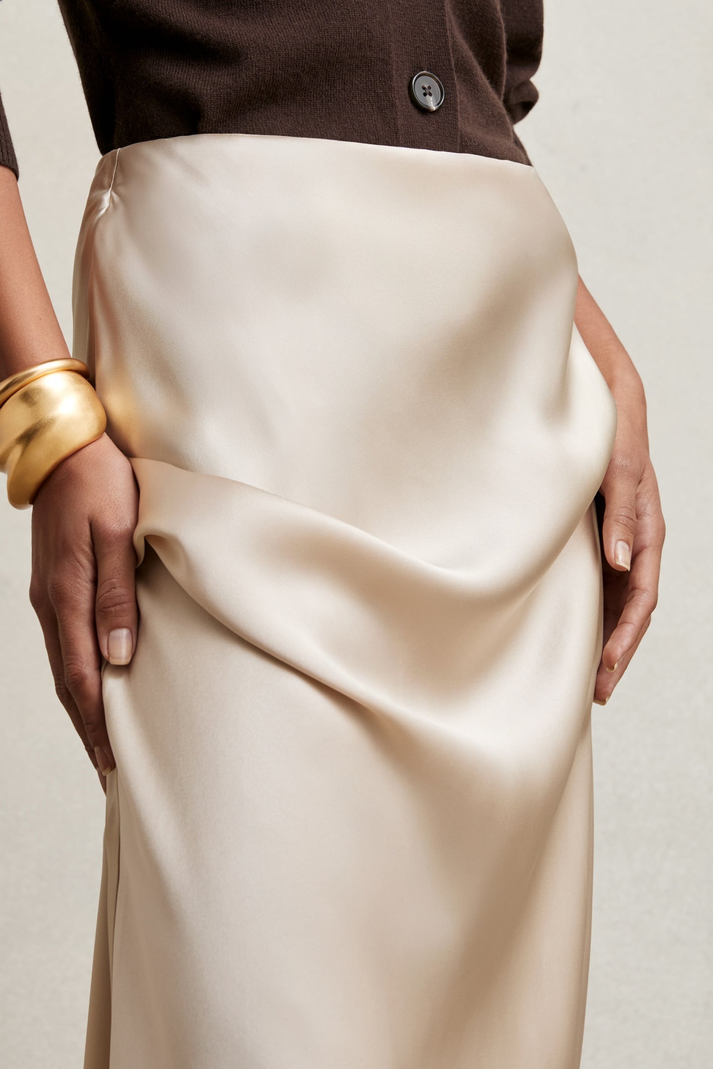 SILK SLIP SKIRT CHAMPAGNE NEUTRAL 3