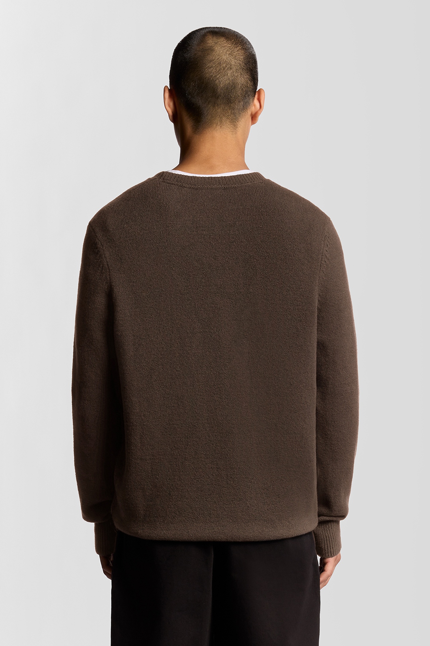 SCRIPT KNITTED CREW NECK DEEP SEPIA 3