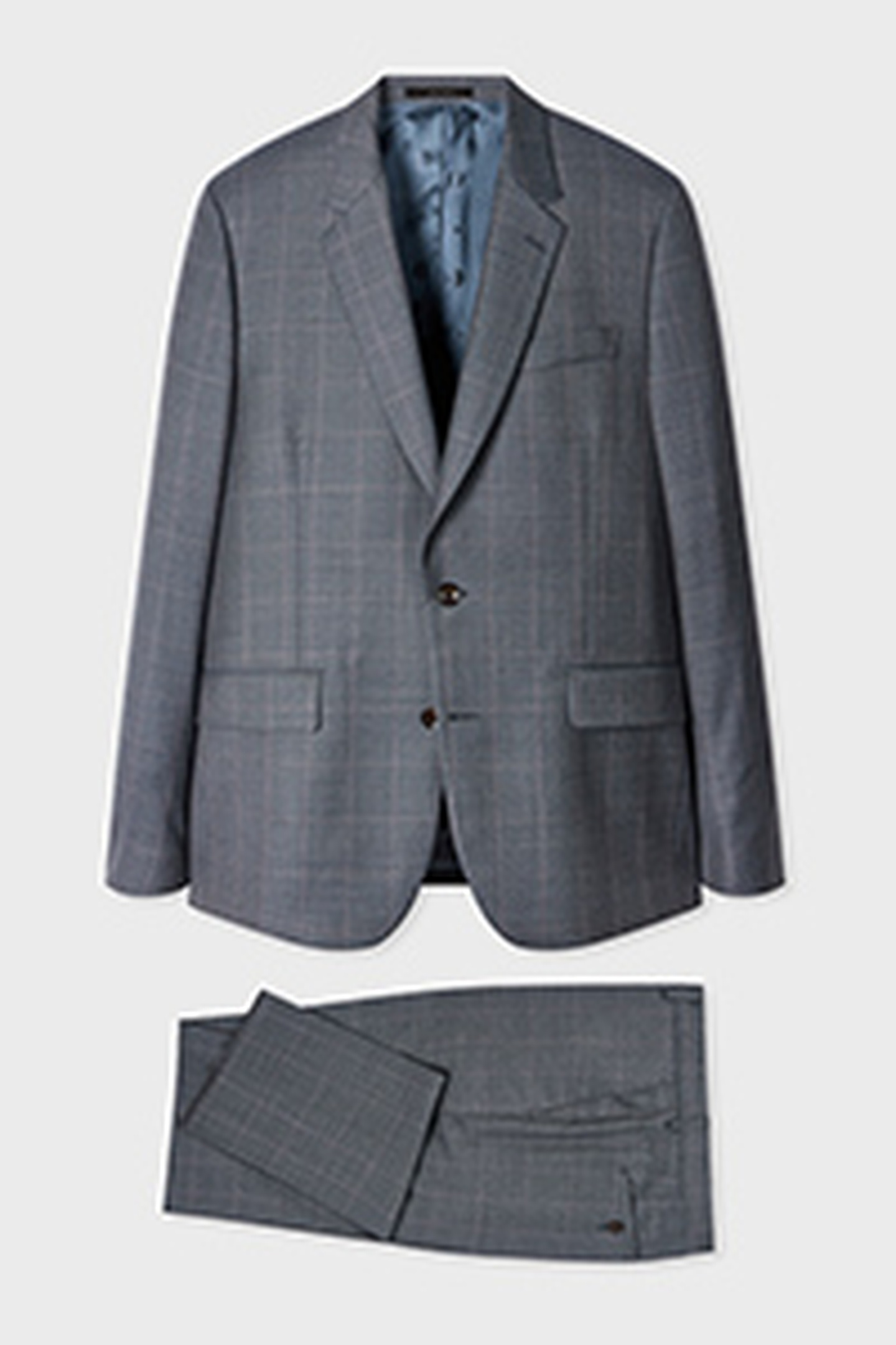 TAILORED FIT 2 BUTTON SUIT GREYISH BLUE 4