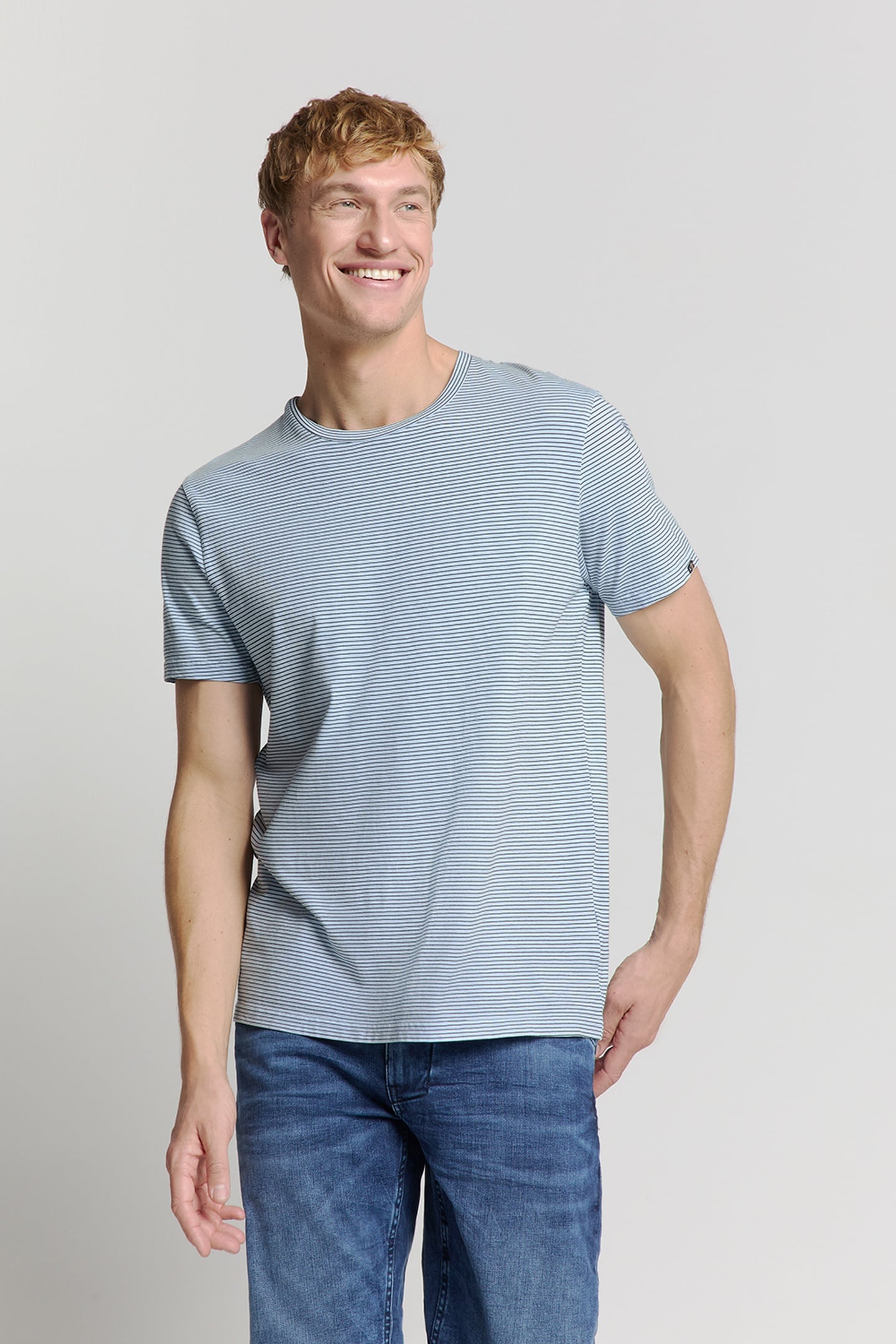 T-SHIRT CREWNECK STRIPES SKY 1