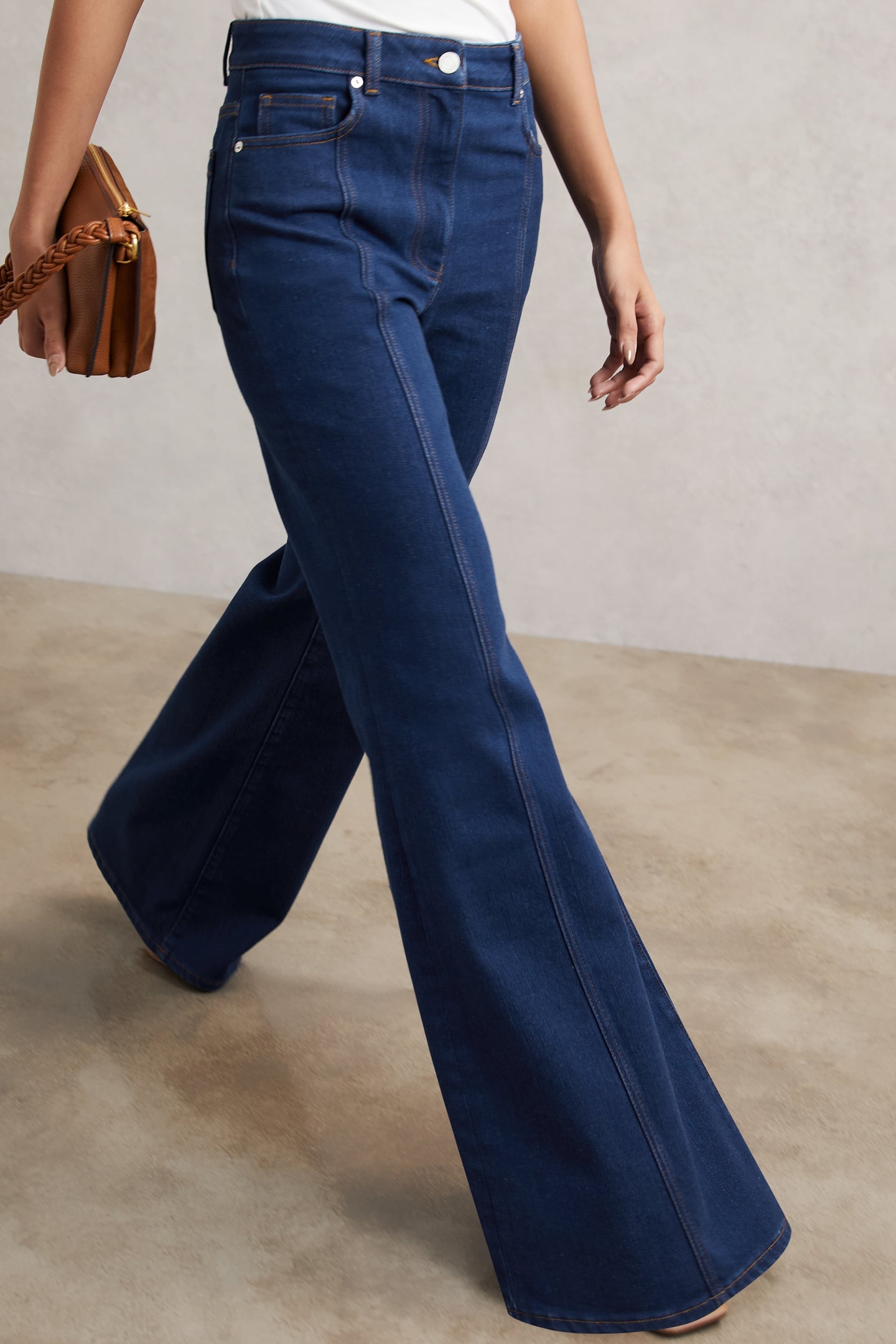 FLARE PIN STITCH JEAN BLUE 7