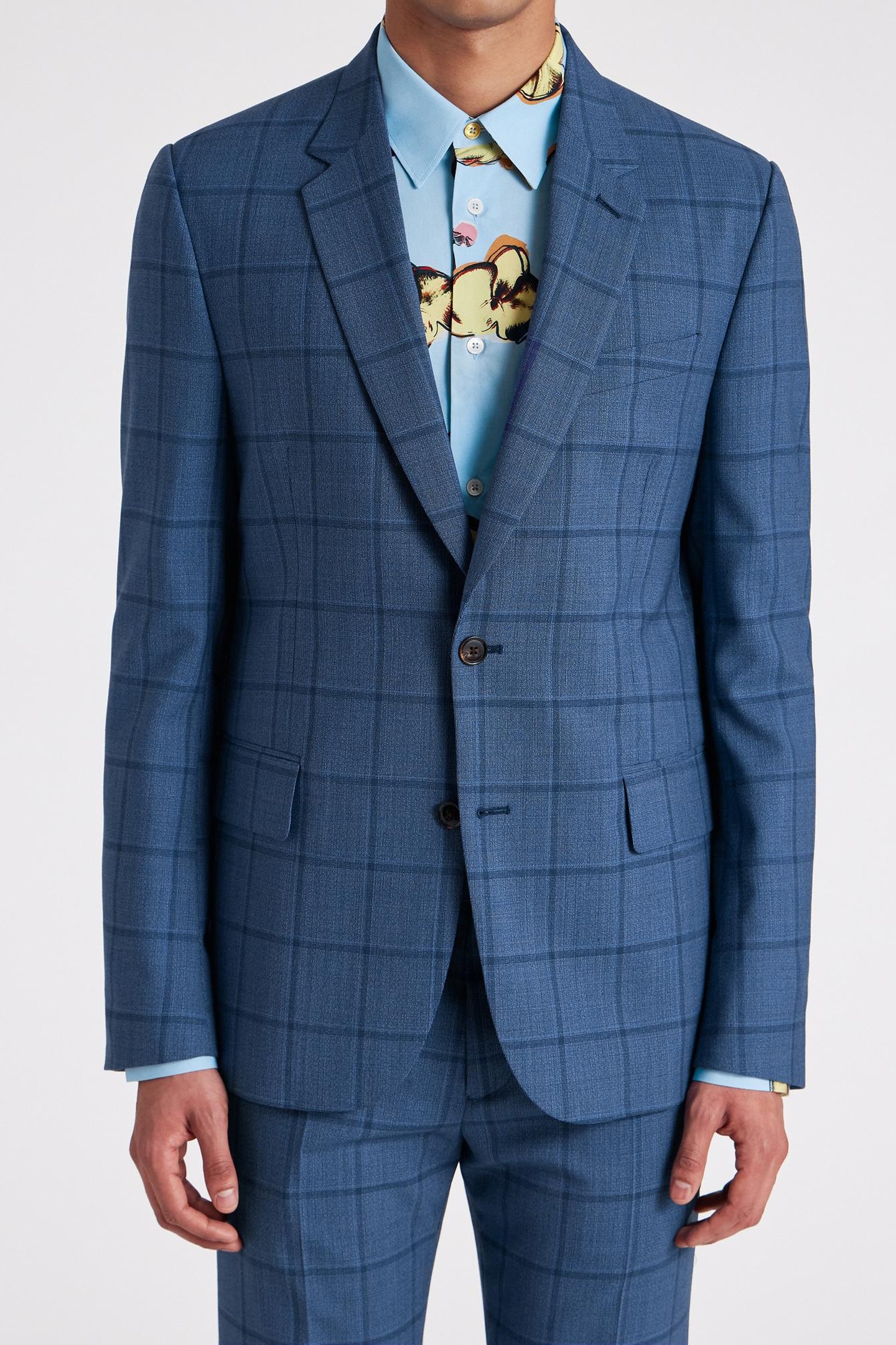 GENTS TAILORED FIT 2BTN JACKET PETROL BLUE 1