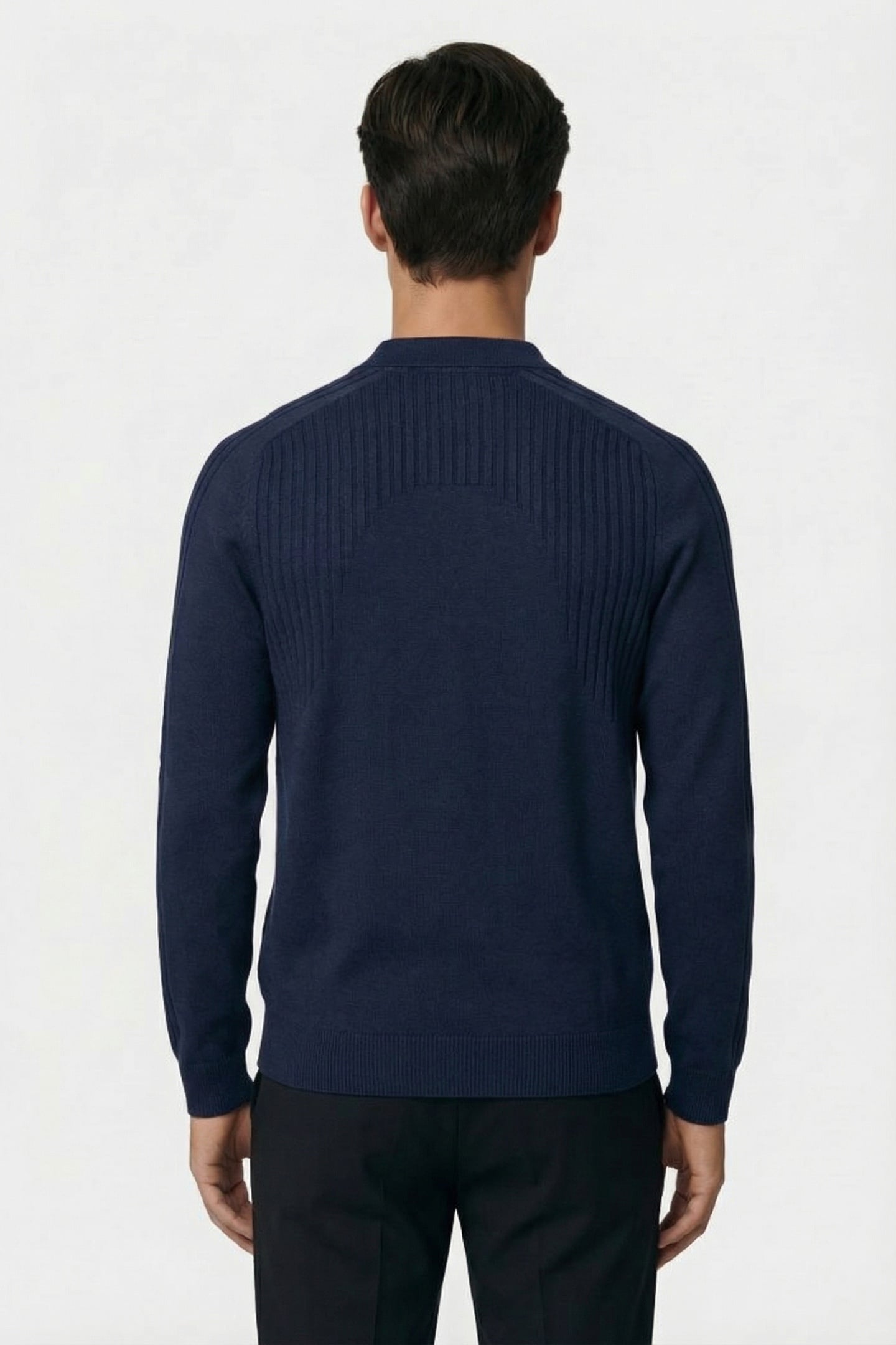 GOLF LONG SLEEVE KNITTED POLO RYDER BLUE 3