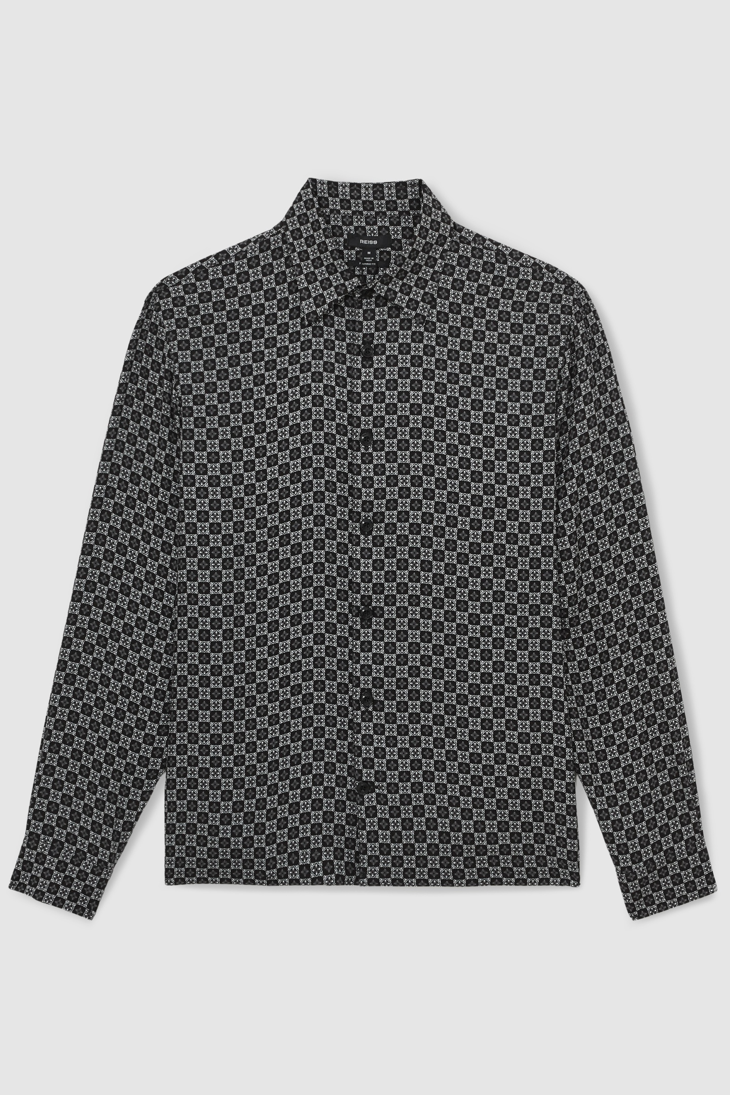 LS MEDALLION PRINTED SHIRT BLACK 4