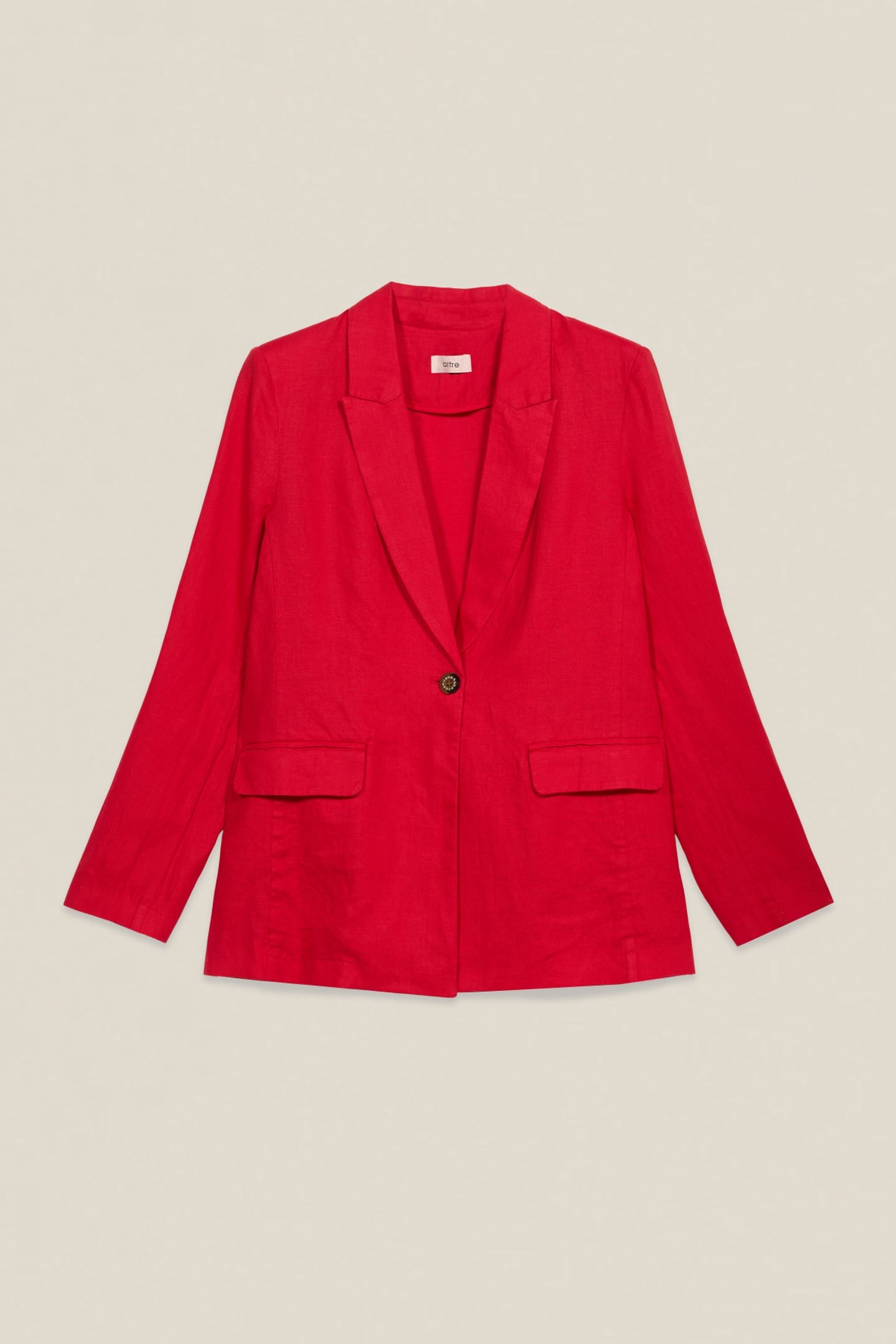 SINGLE-BREASTED LINEN BLAZER RED 3
