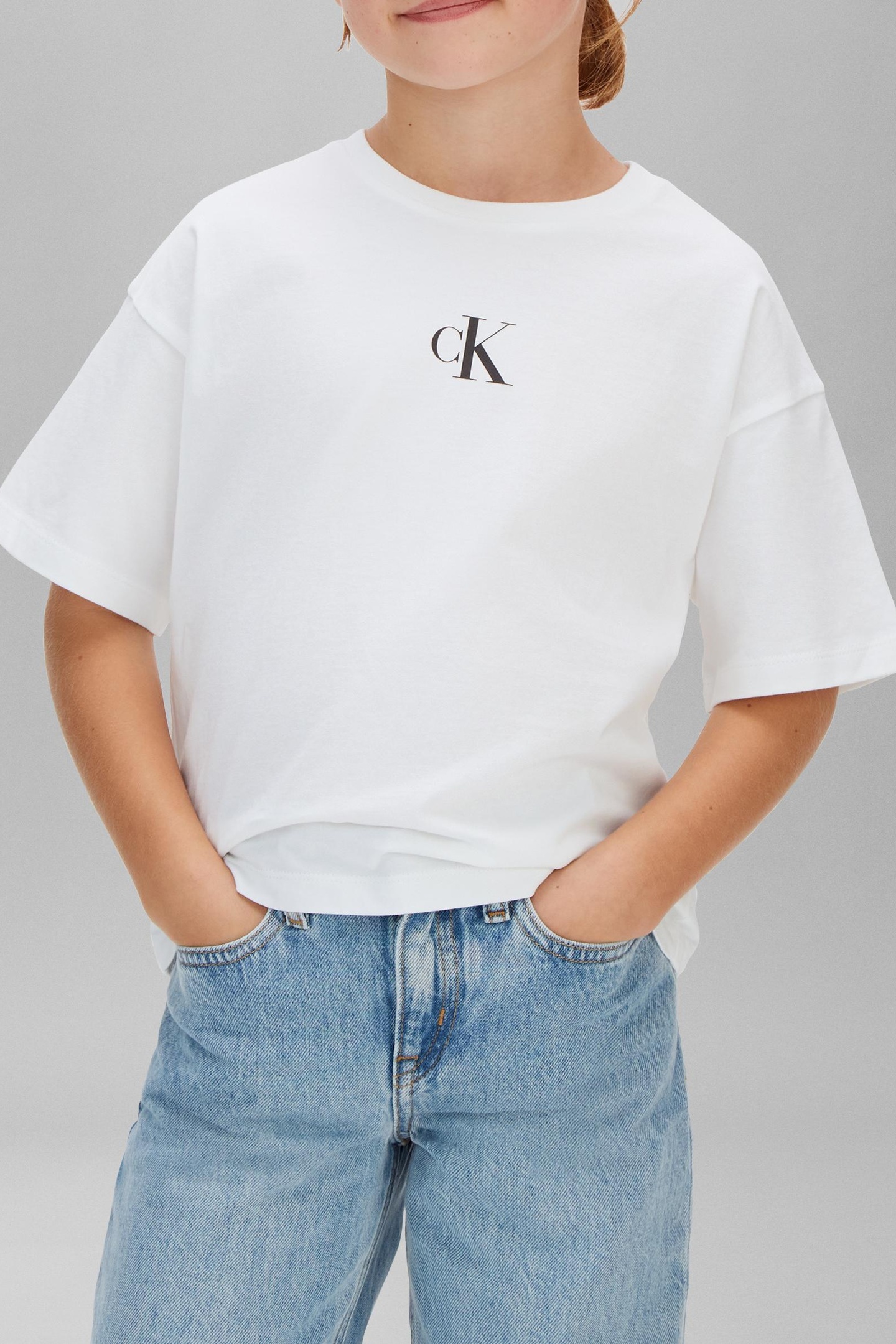 GIRLS LOGO BOXY SS T-SHIRT BRIGHT WHITE 1