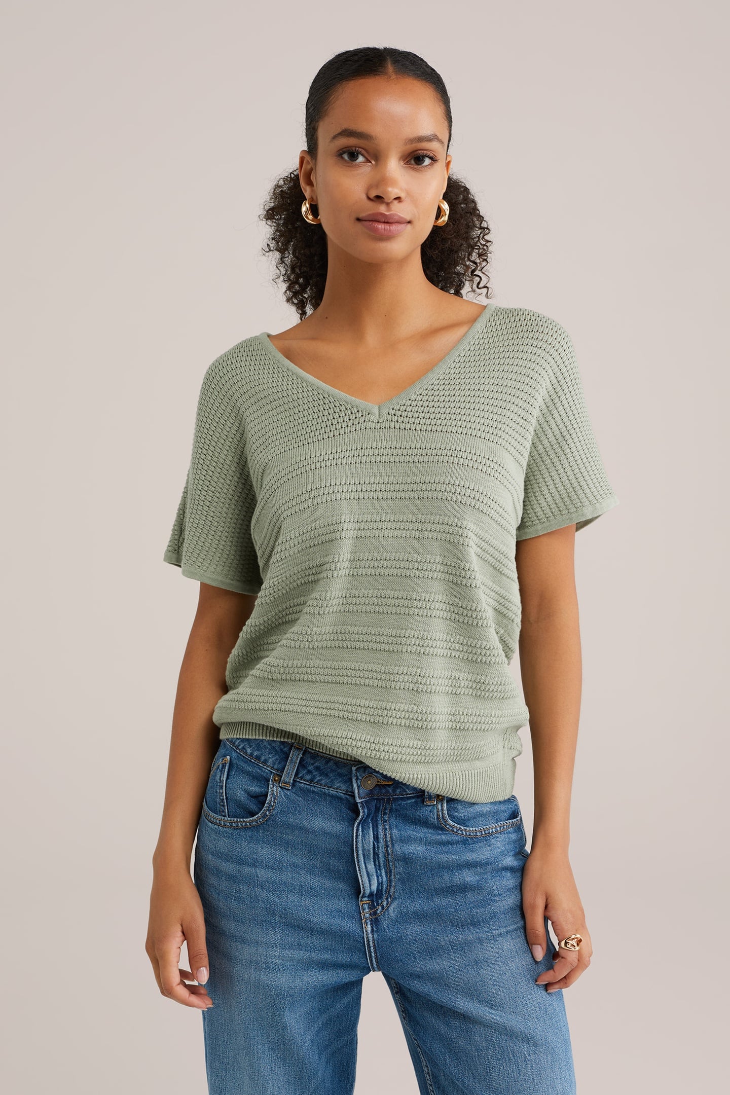 KNITTED PULLOVER LIGHT GREEN 1