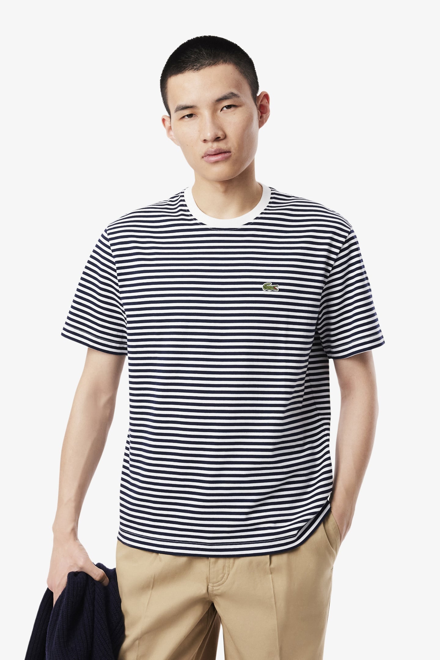 TEE-SHIRT WHITE/NAVY BLUE 2