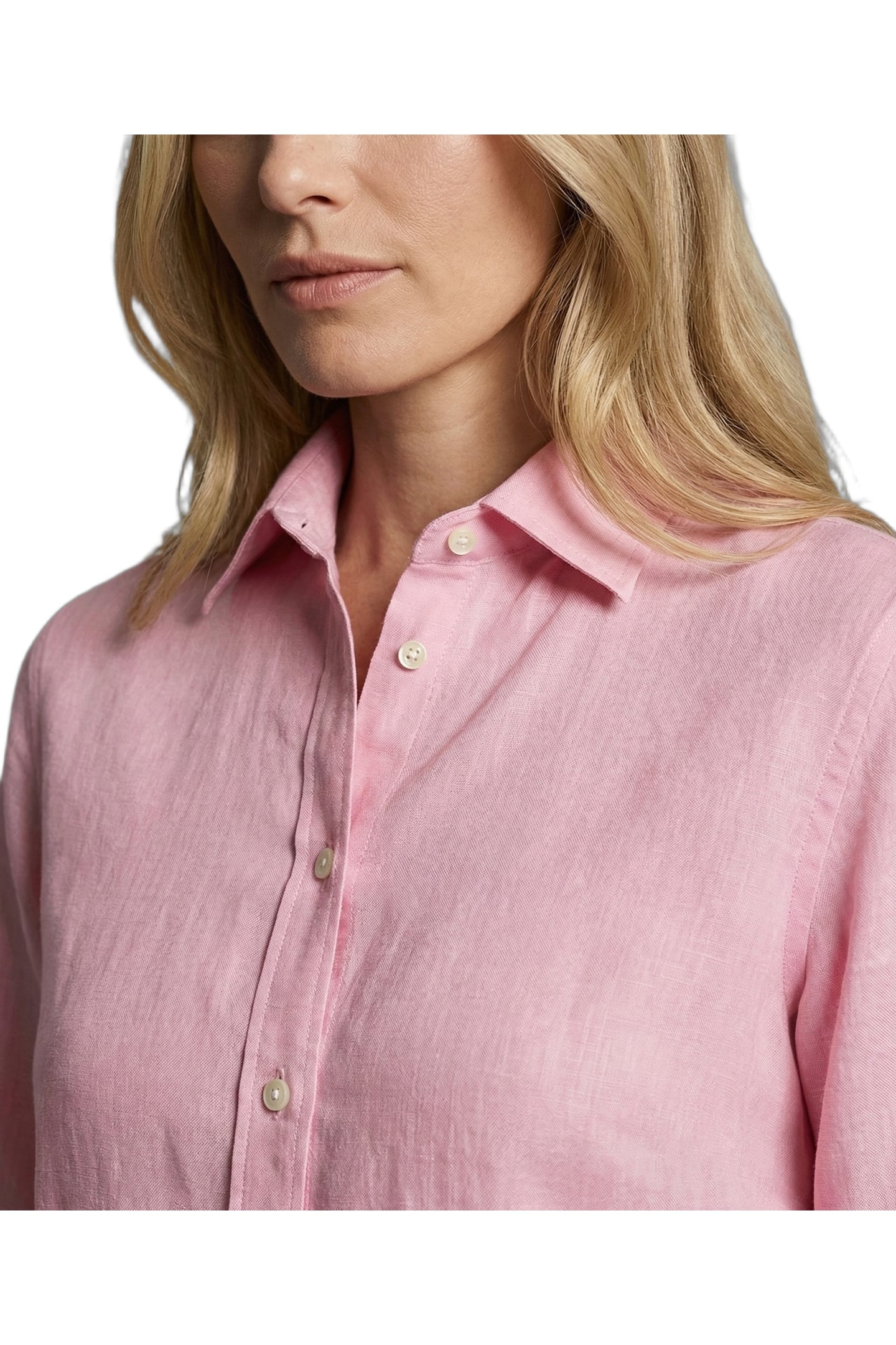 SOLID LINEN BLEND SHIRT LIGHT PINK 8