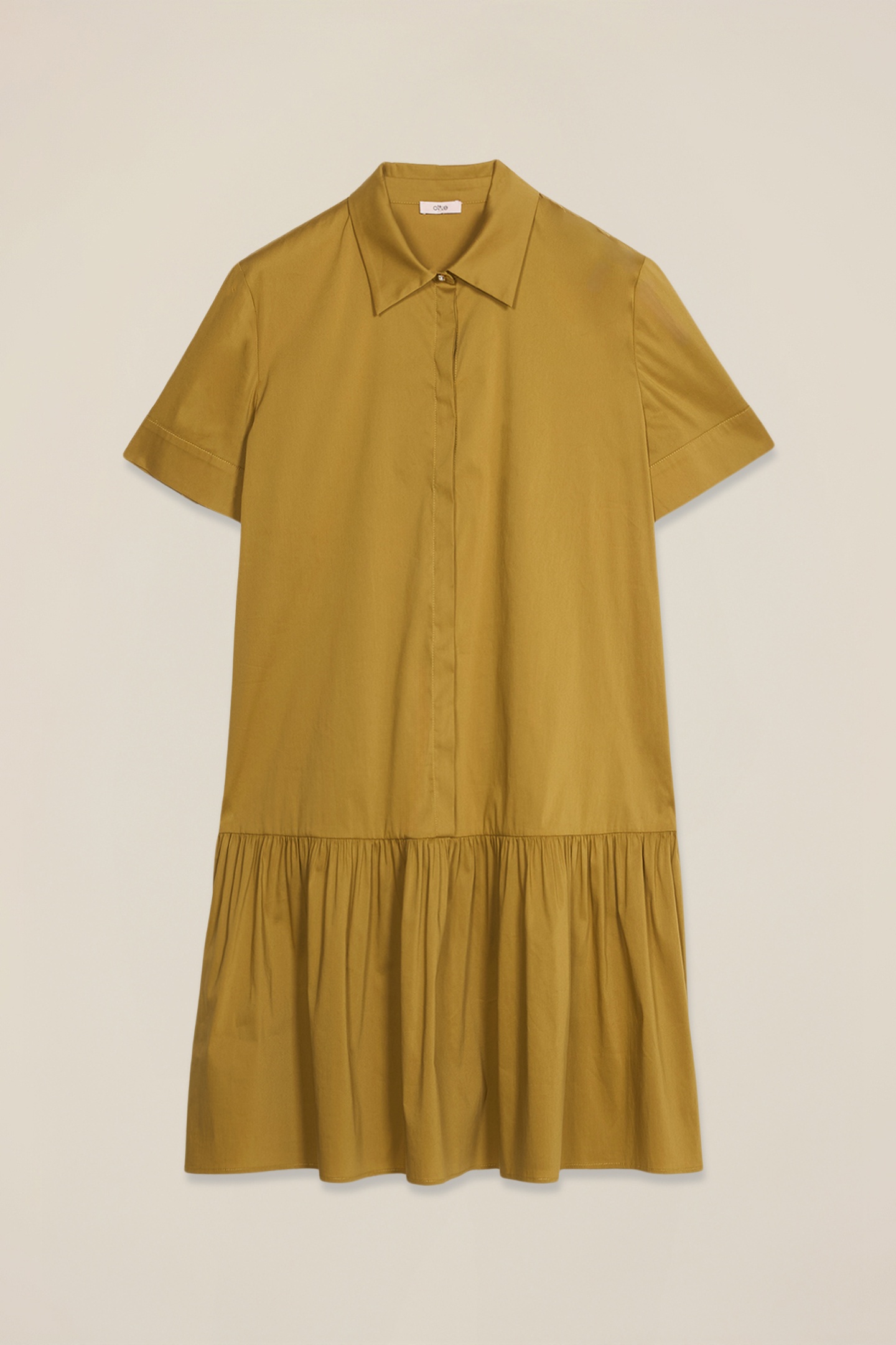 SHIRTDRESS WITH RUFFLE GREEN 4