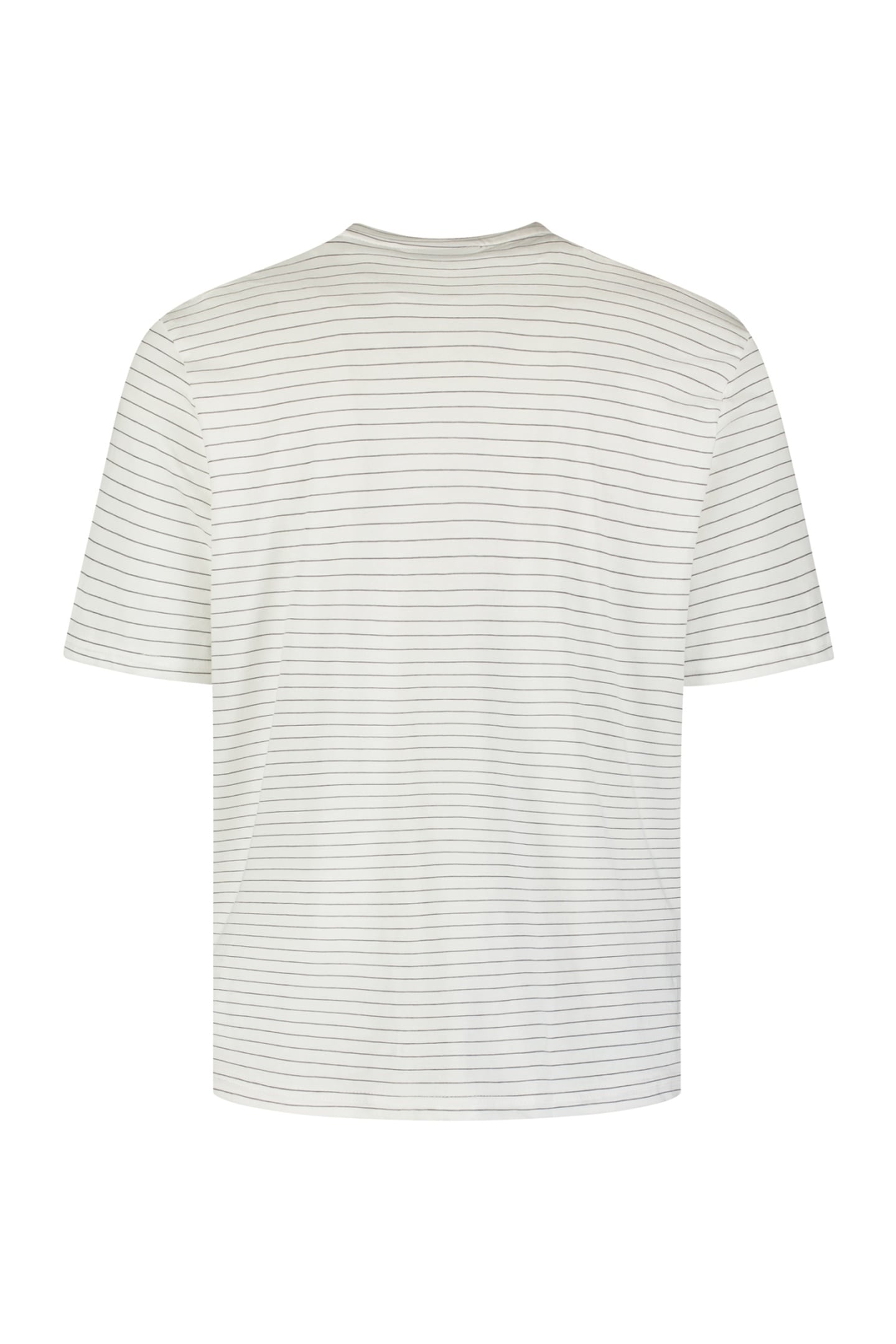 T-SHIRT CREWNECK PIN STRIPE GARMENT DYED WHITE 2