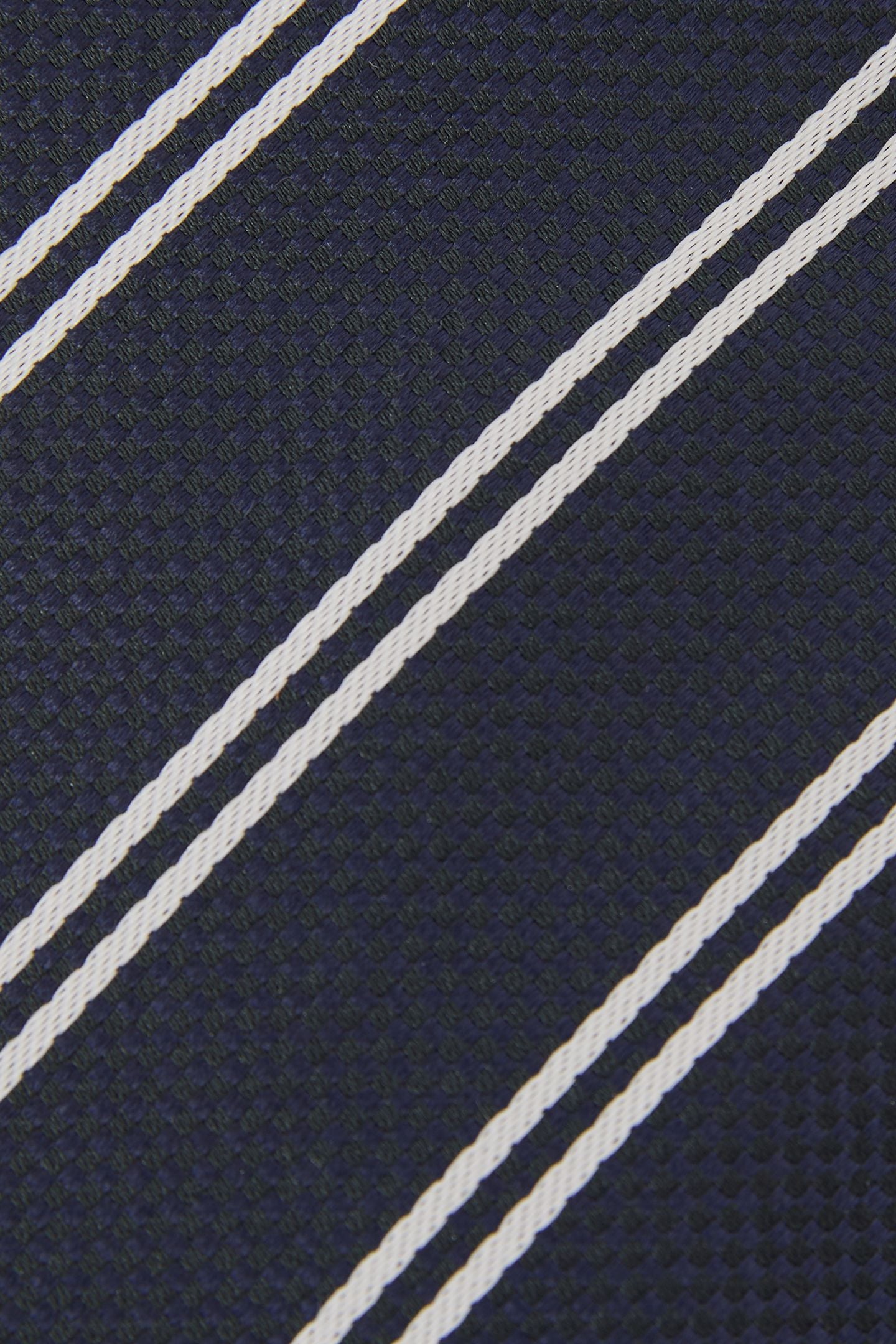 STRIPE SILK BLEND TIE NAVY 6