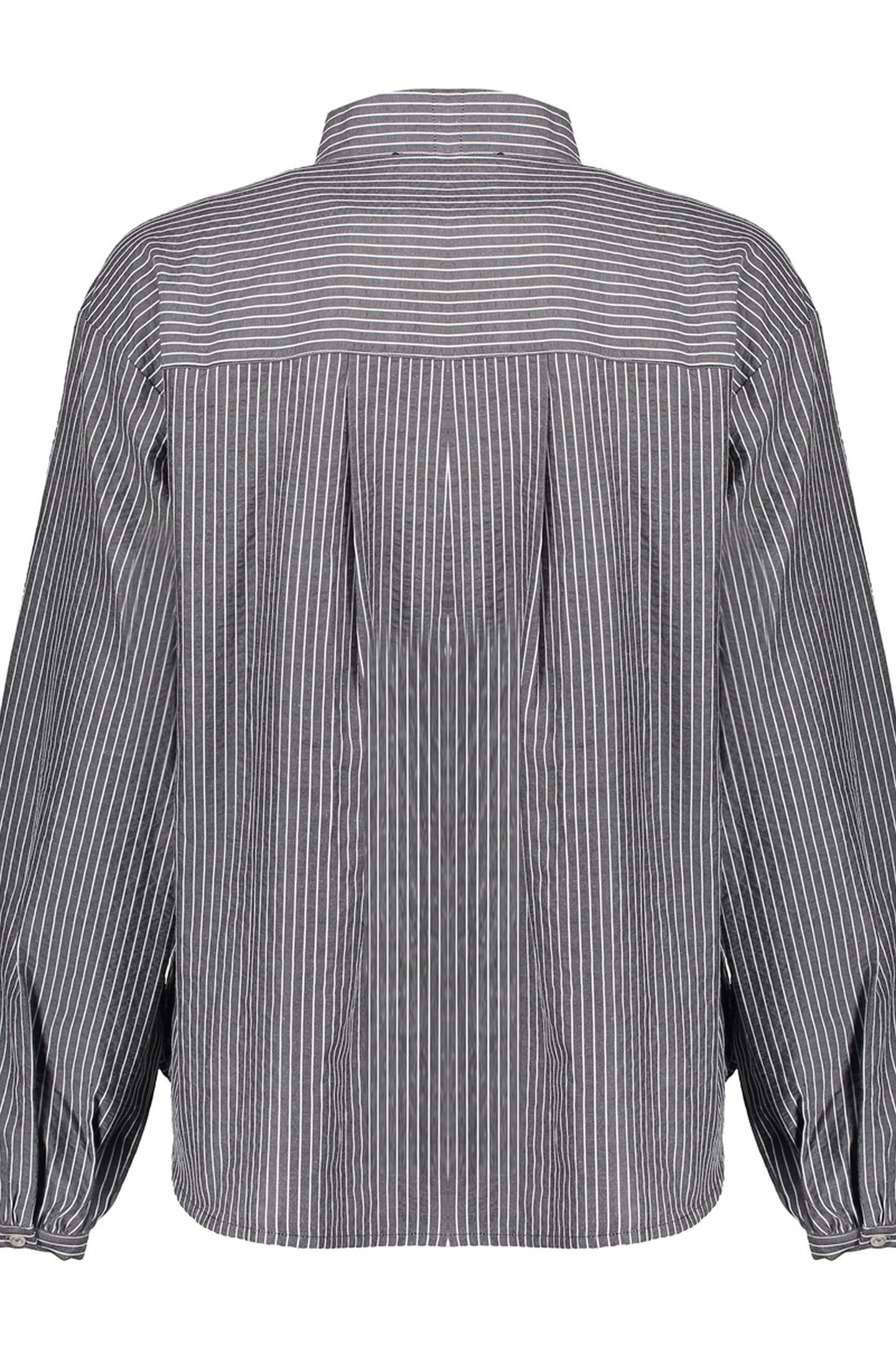 BLOUSE STRIPES WITH BOW GREY/WHITE 2