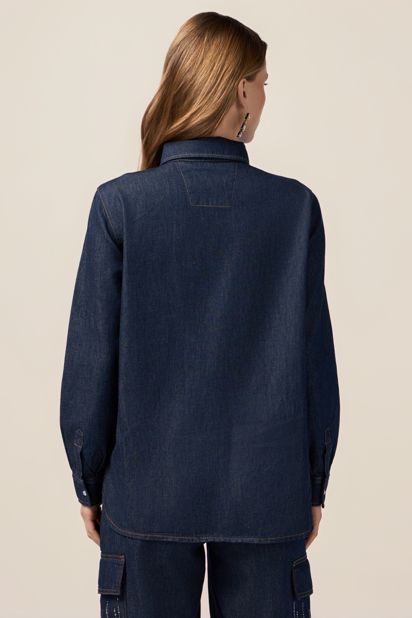 DENIM SHIRT WITH MICRO CRYSTALS BLUE 3