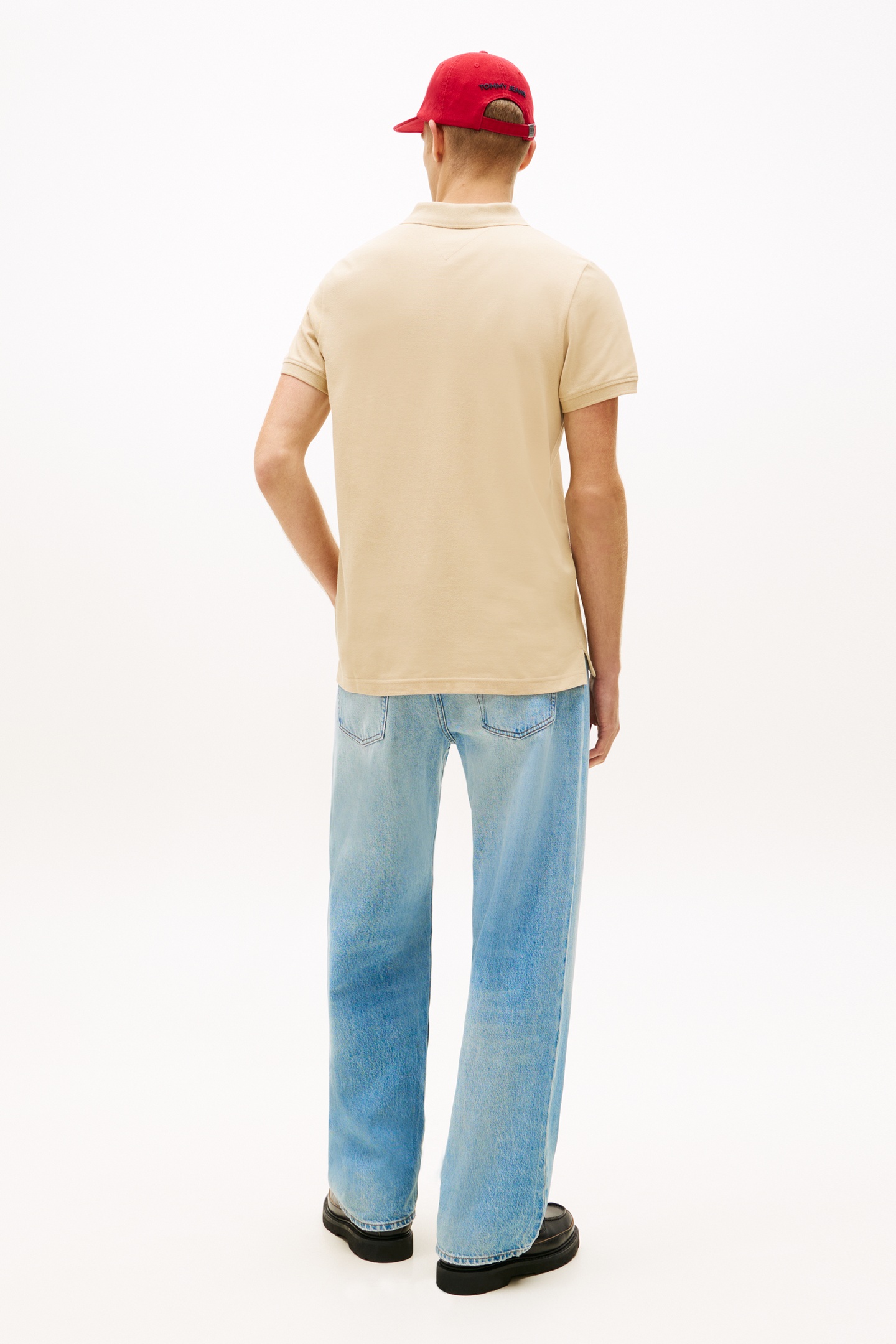 FLAG SLIM FIT PIQUE POLO SHIRT GENTLE GOLD 3