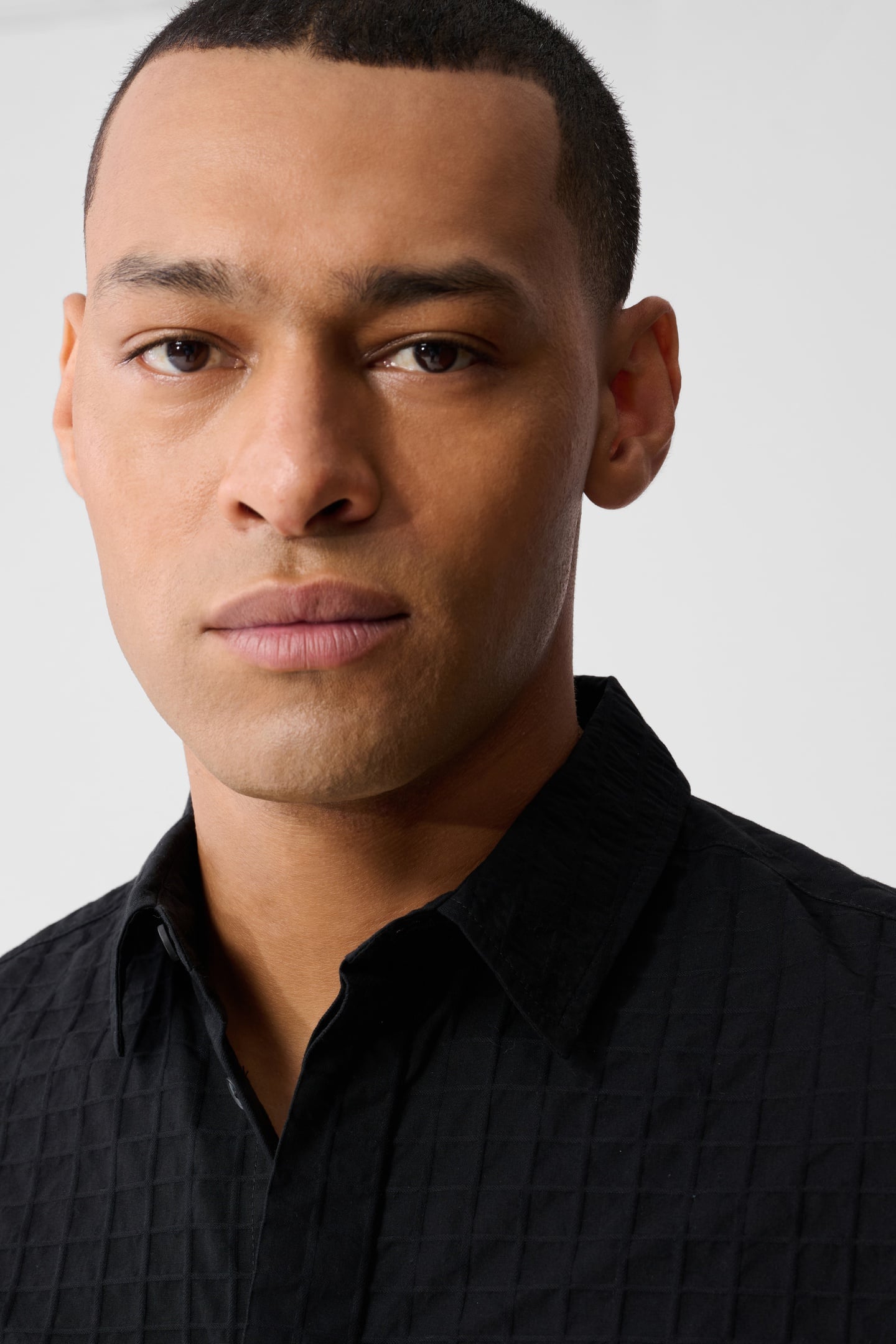 MA-SBWOVEN CUBE SHIRT BLACK 5