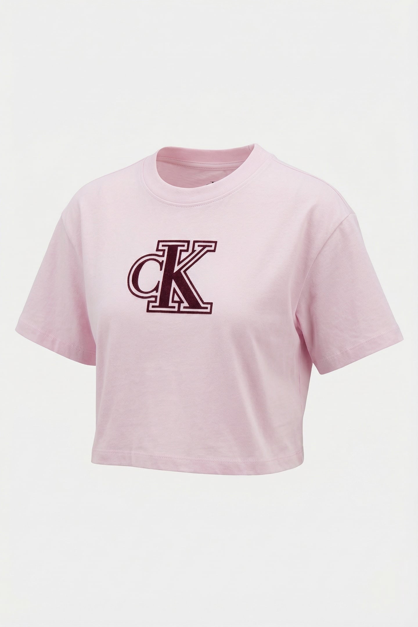 GIRLS VELVET MONOGRAM BOXY T-SHIRT PEARLY PINK 1
